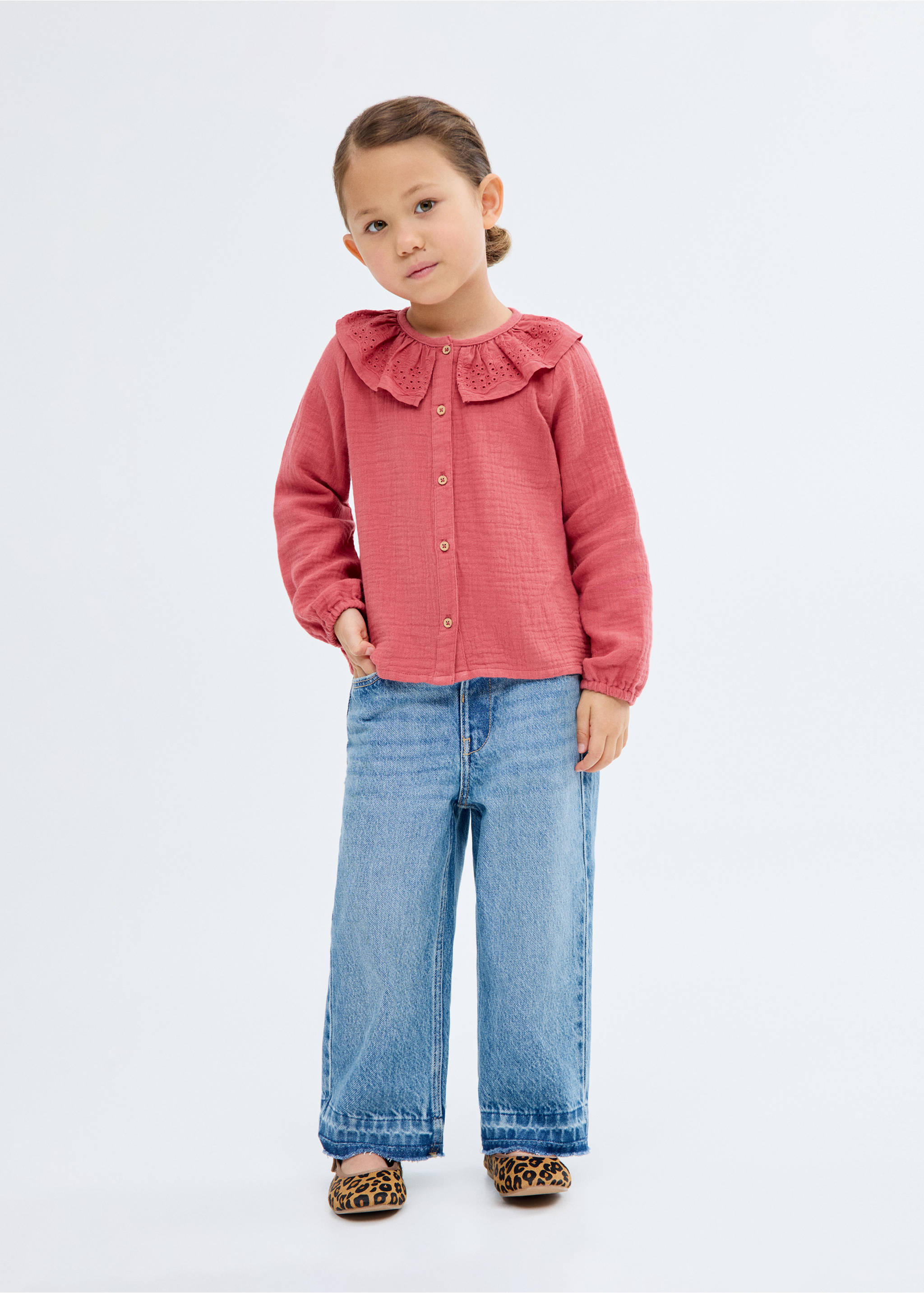 Bambula embroidered blouse - General plane, Maroon. Ref: 17073277-00.