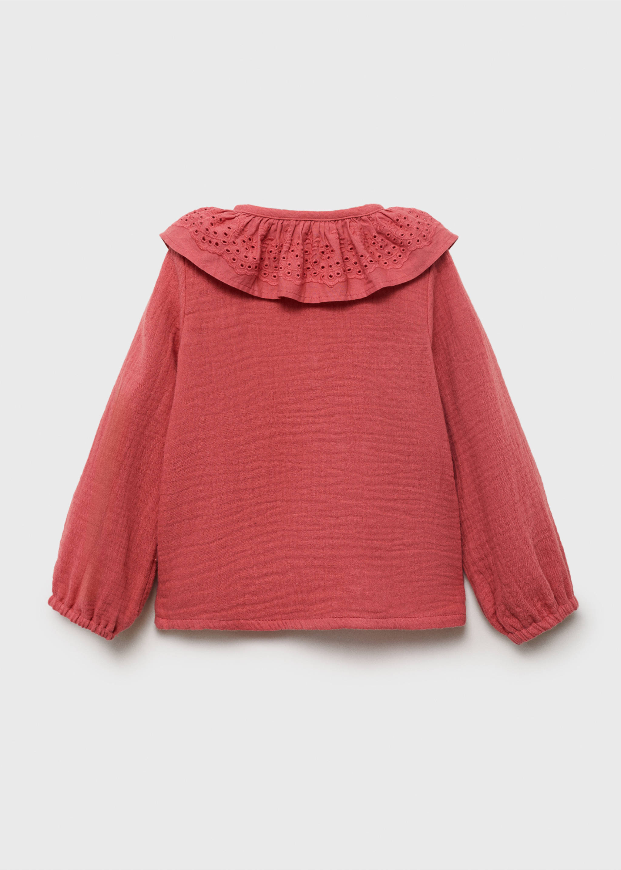 Bambula embroidered blouse - Reverse of the article, Maroon. Ref: 17073277-00.