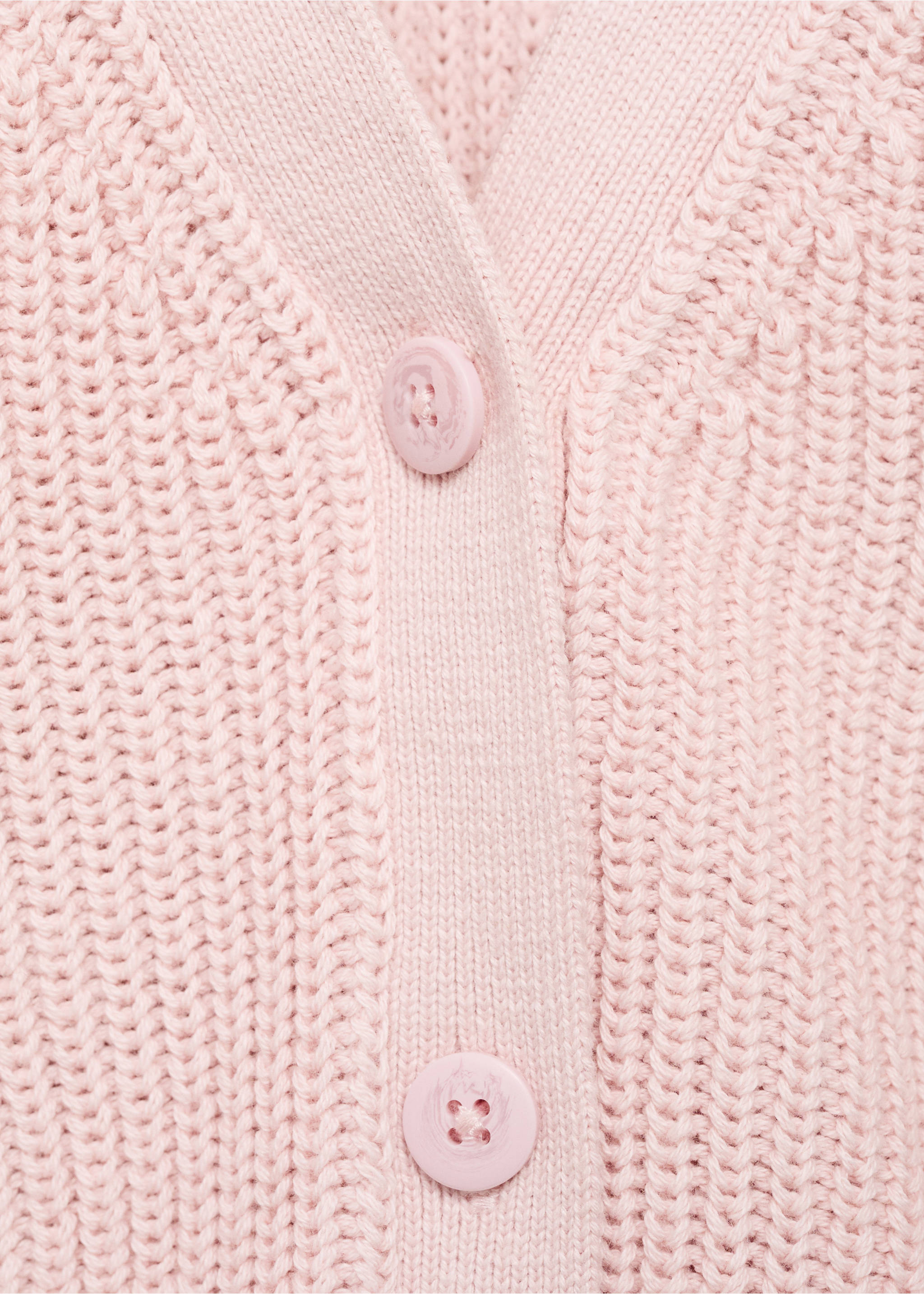 Gebreid vest met knopen - Detail van het artikel 8, Pastelroze. Ref: 17073279-00.