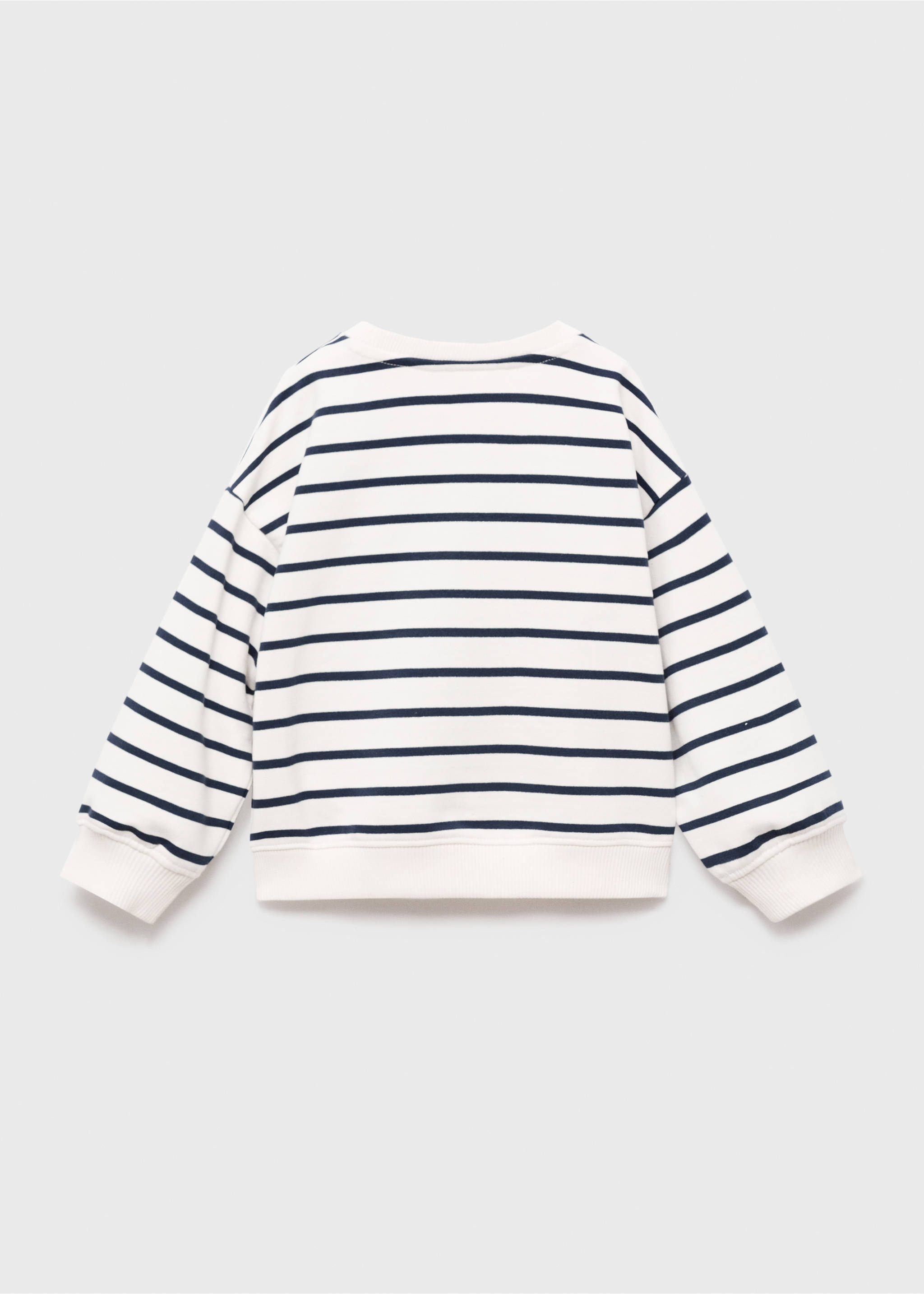 Sudadera bordado corazón - Reverso del artículo, Blanco roto. Ref: 17073282-00.