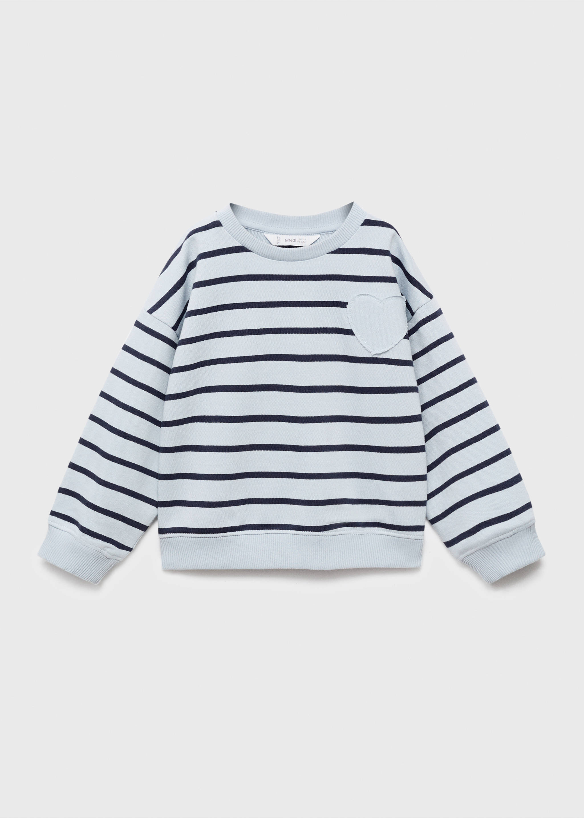 Sweat brodé cœur - Article sans modèle, Bleu ciel. Ref: 17073282-00.