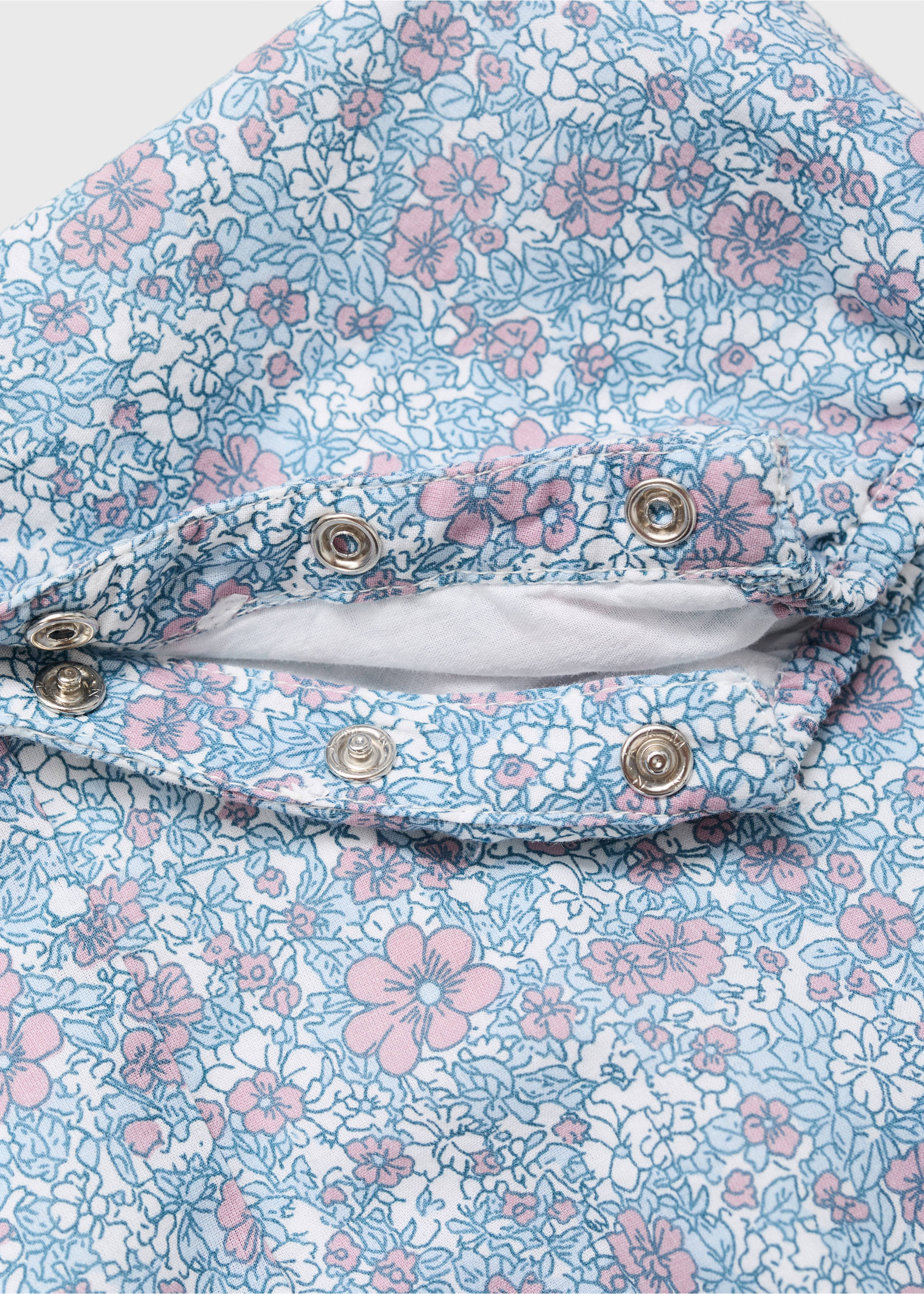 Floral print dungarees - Details of the article 8, Blue. Ref: 17073294-00.