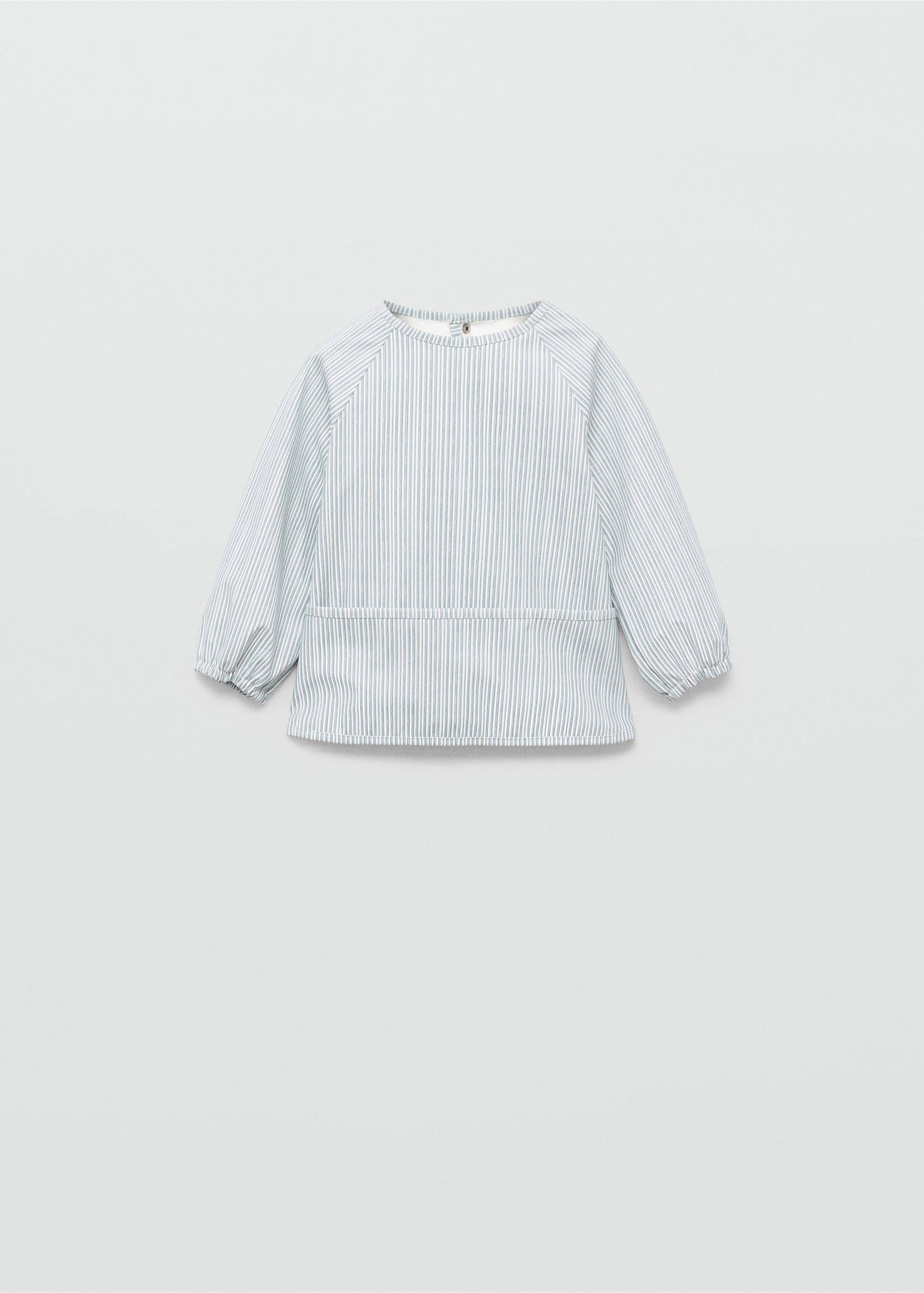 Two-tone striped bib - Article without model, Green. Ref: 17073298-00.