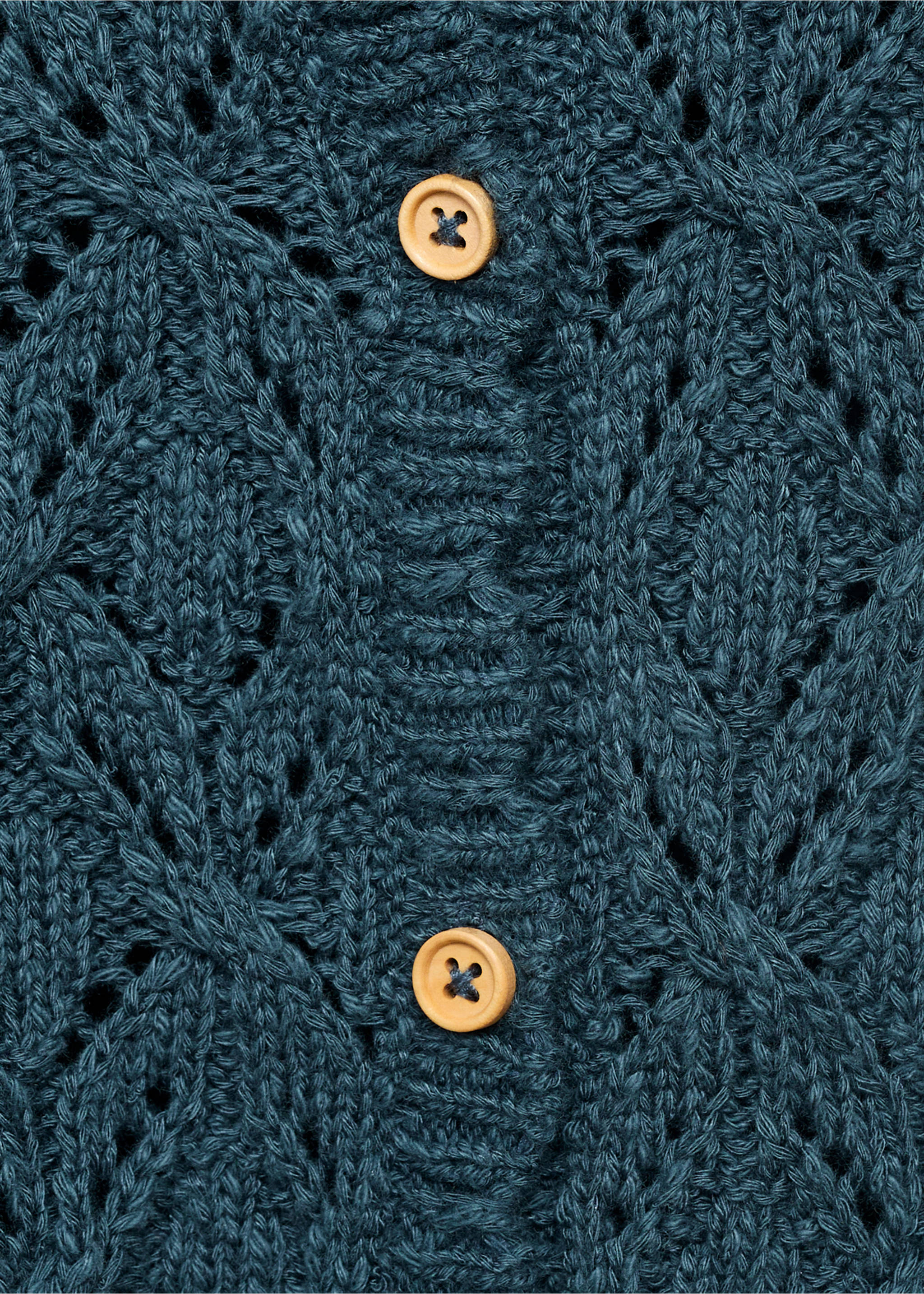 Openwork knit cardigan - Details of the article 8, Petrol Blue. Ref: 17073299-00.