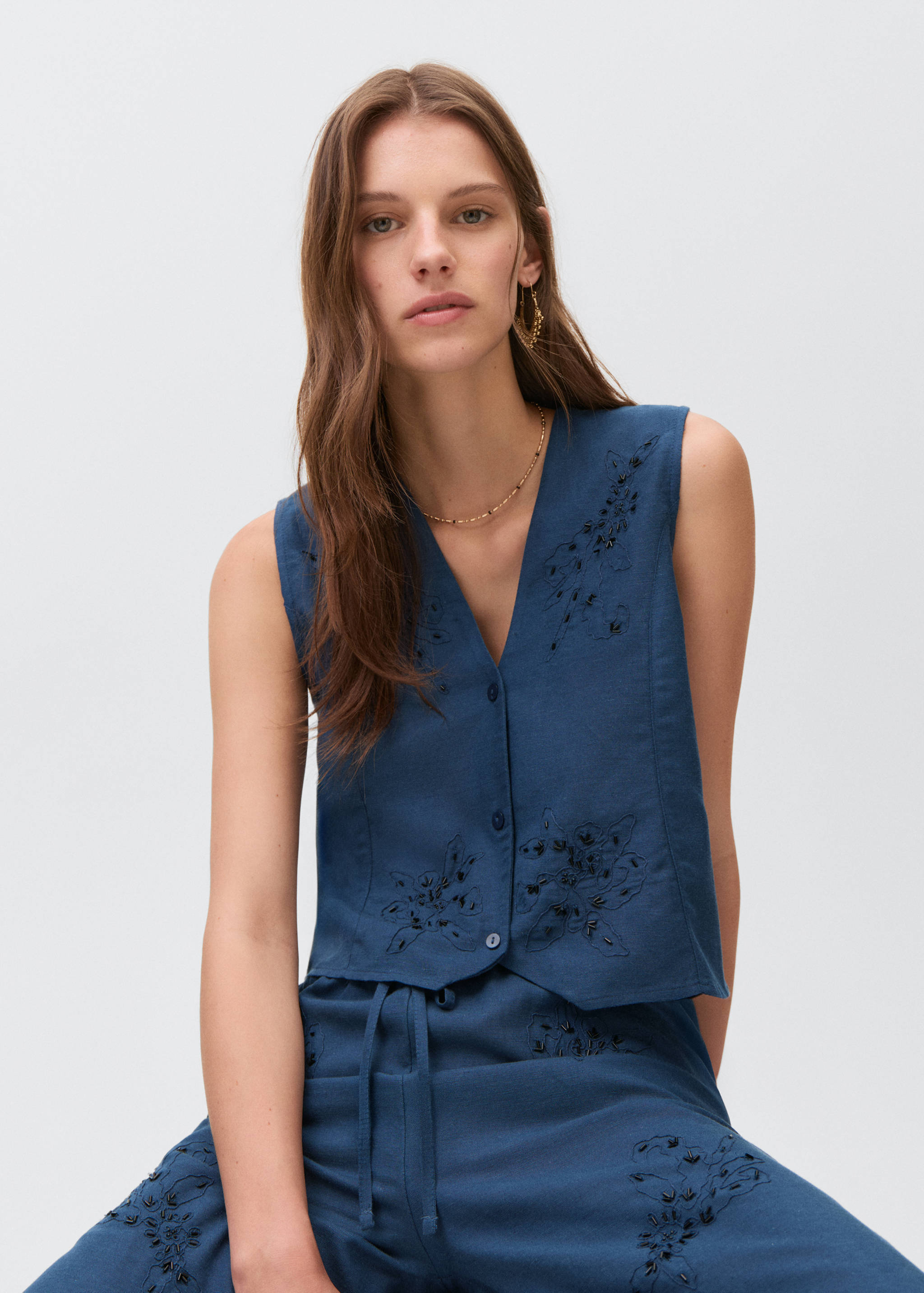 Gilet lin brodé - Détail de l'article 2