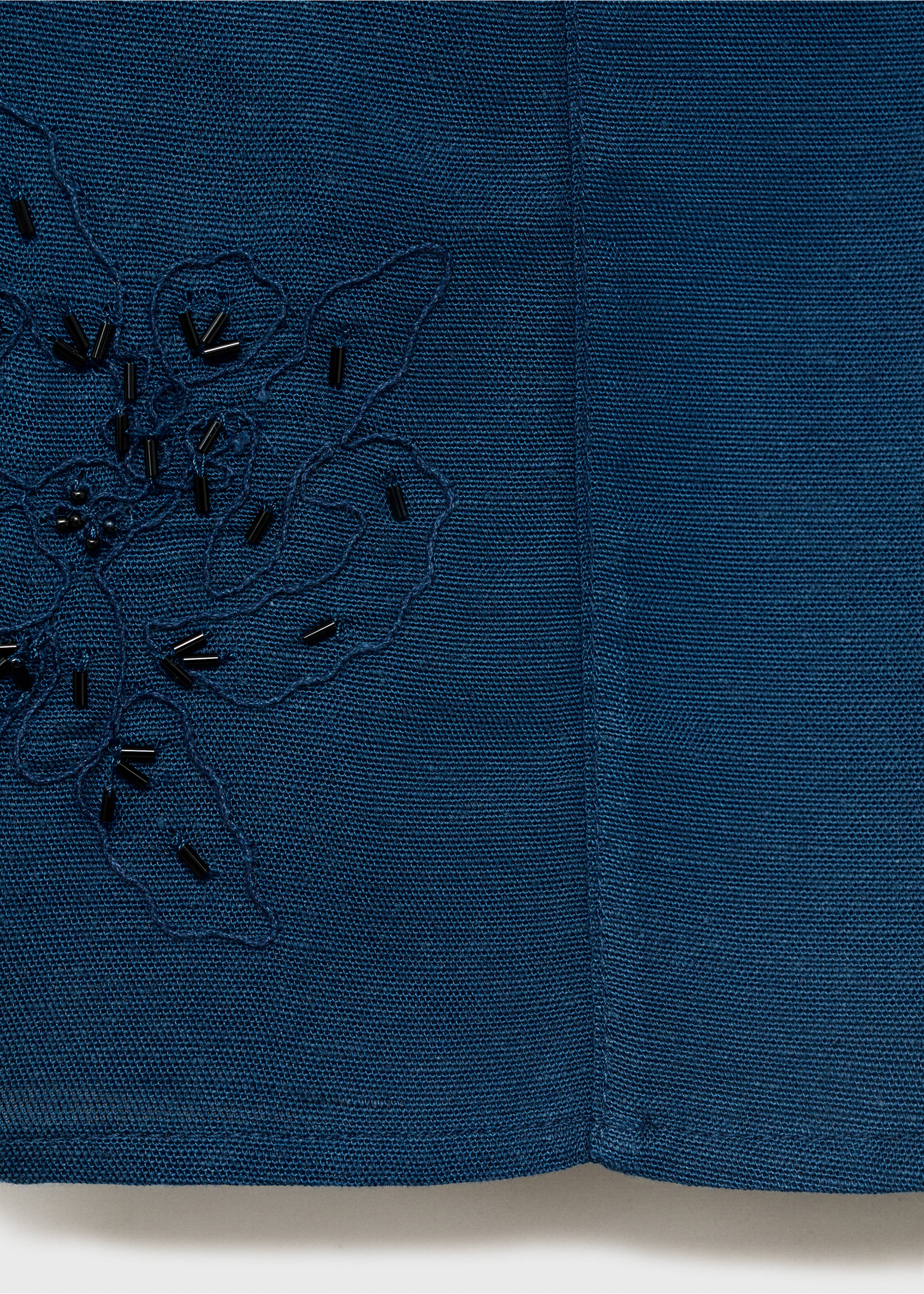Gilet lin brodé - Détail de l'article 0, Bleu marine. Ref: 17073301-00.