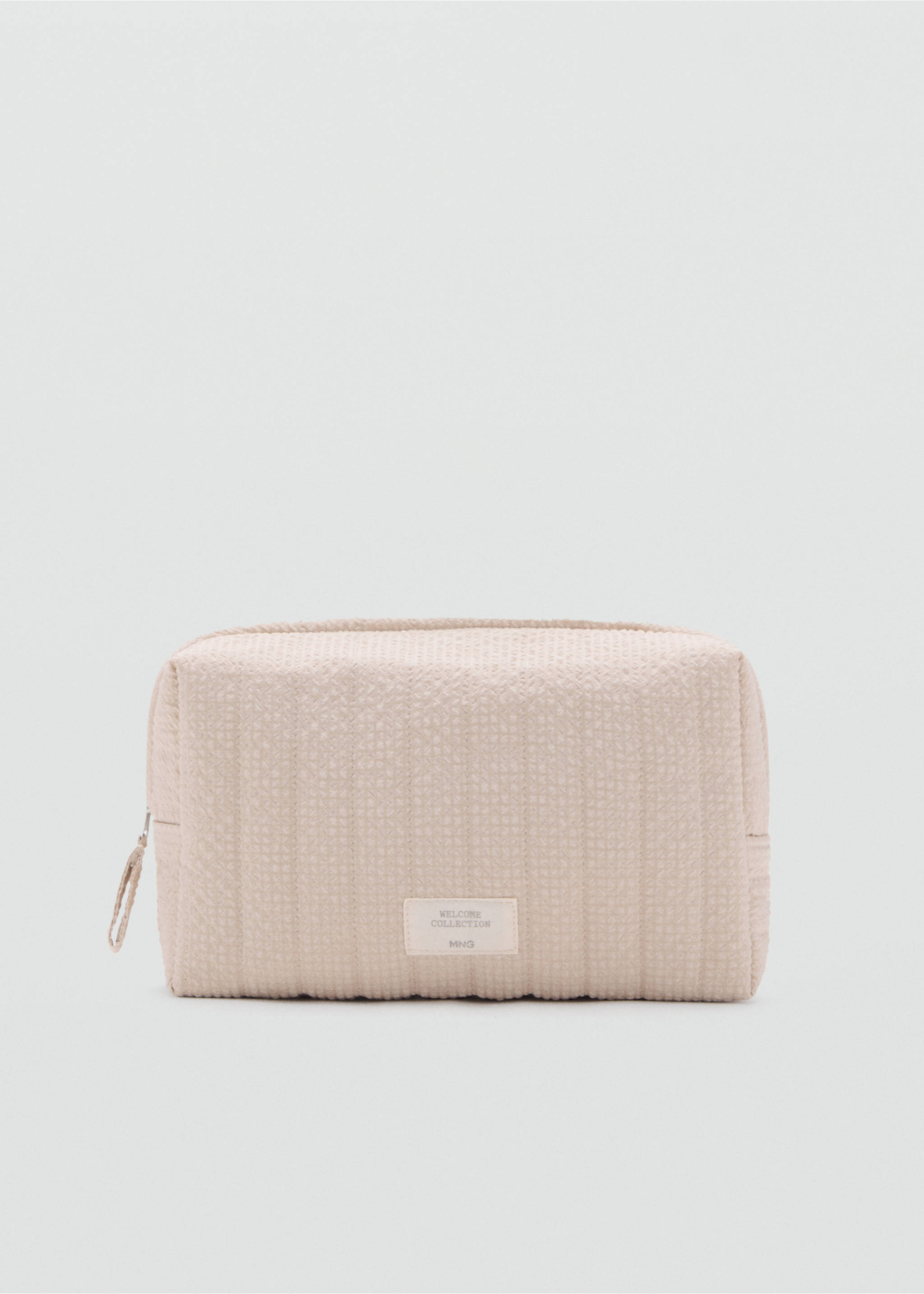 Textured cosmetics bag - Article without model, Sand. Ref: 17073316-00.