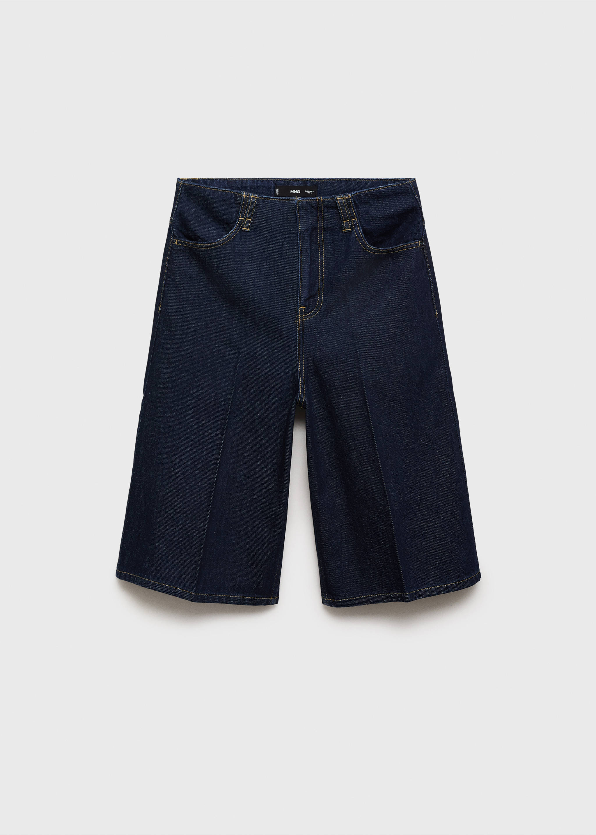 Mid-rise denim bermuda jorts - Article without model, Open Blue. Ref: 17073324-00.