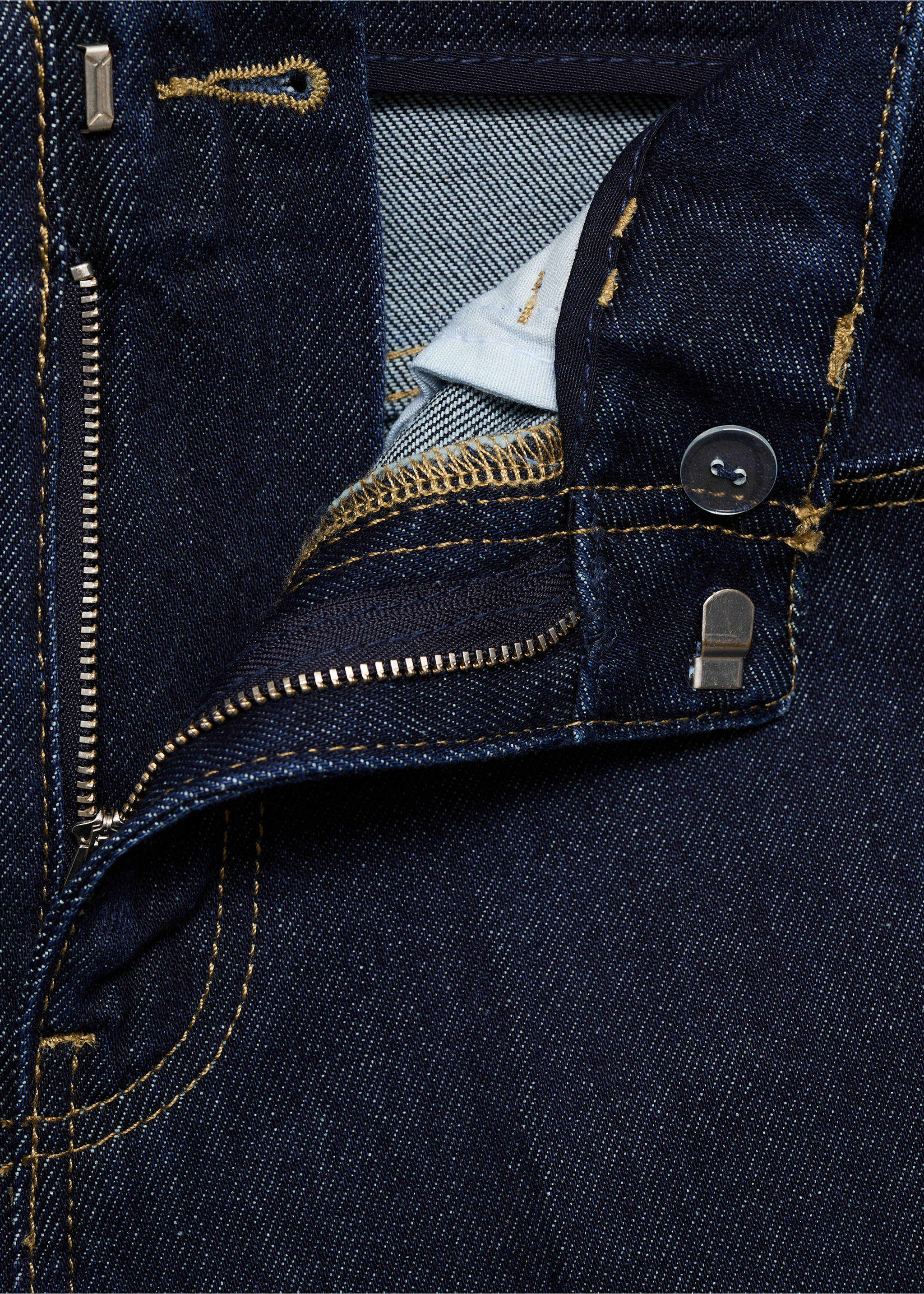 Mid-rise denim bermuda jorts - Details of the article 8, Open Blue. Ref: 17073324-00.