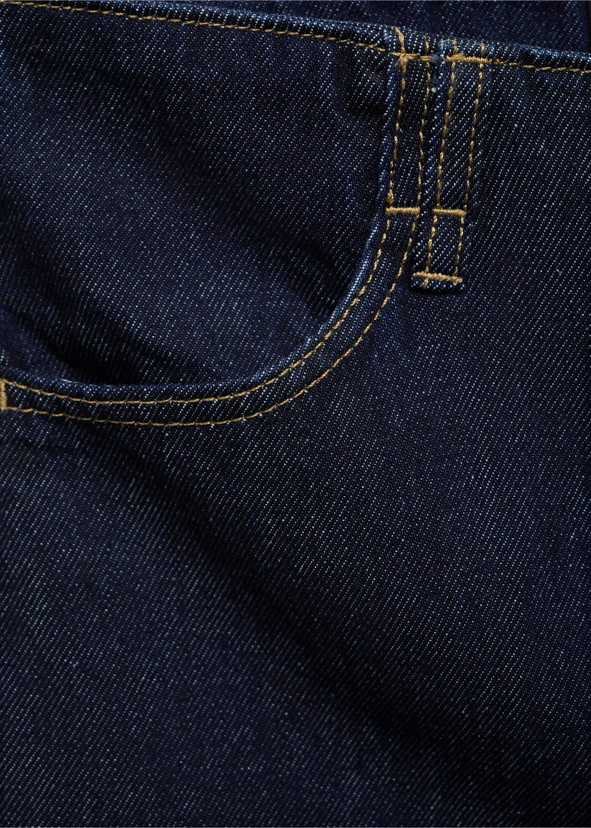 Mid-rise denim bermuda jorts - Details of the article 0, Open Blue. Ref: 17073324-00.