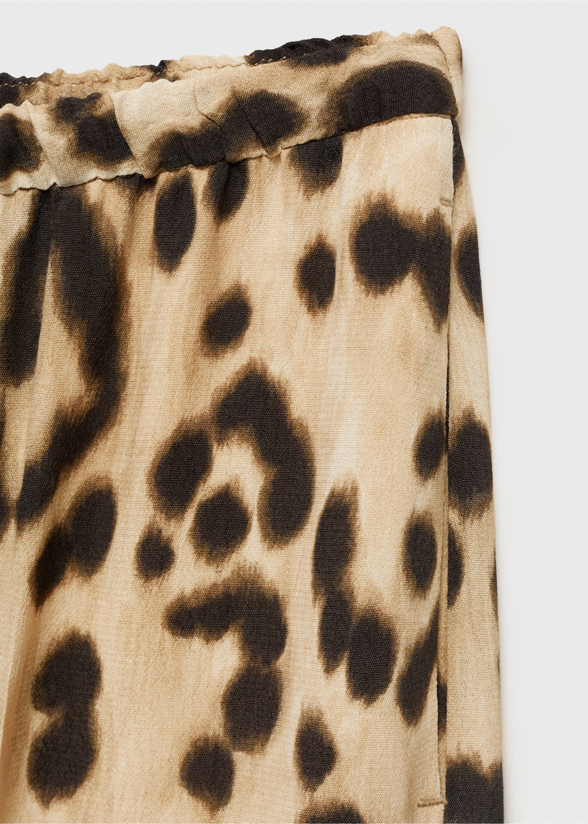 Pantalón recto leopardo - Detalle del artículo 0, Beige. Ref: 17073326-00.