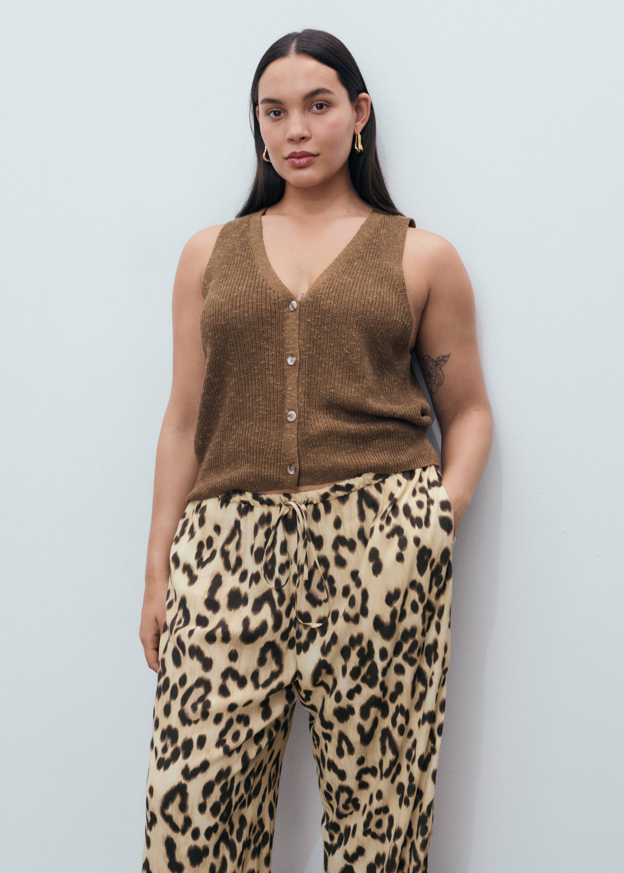 Leopard straight trousers - Details of the article 5