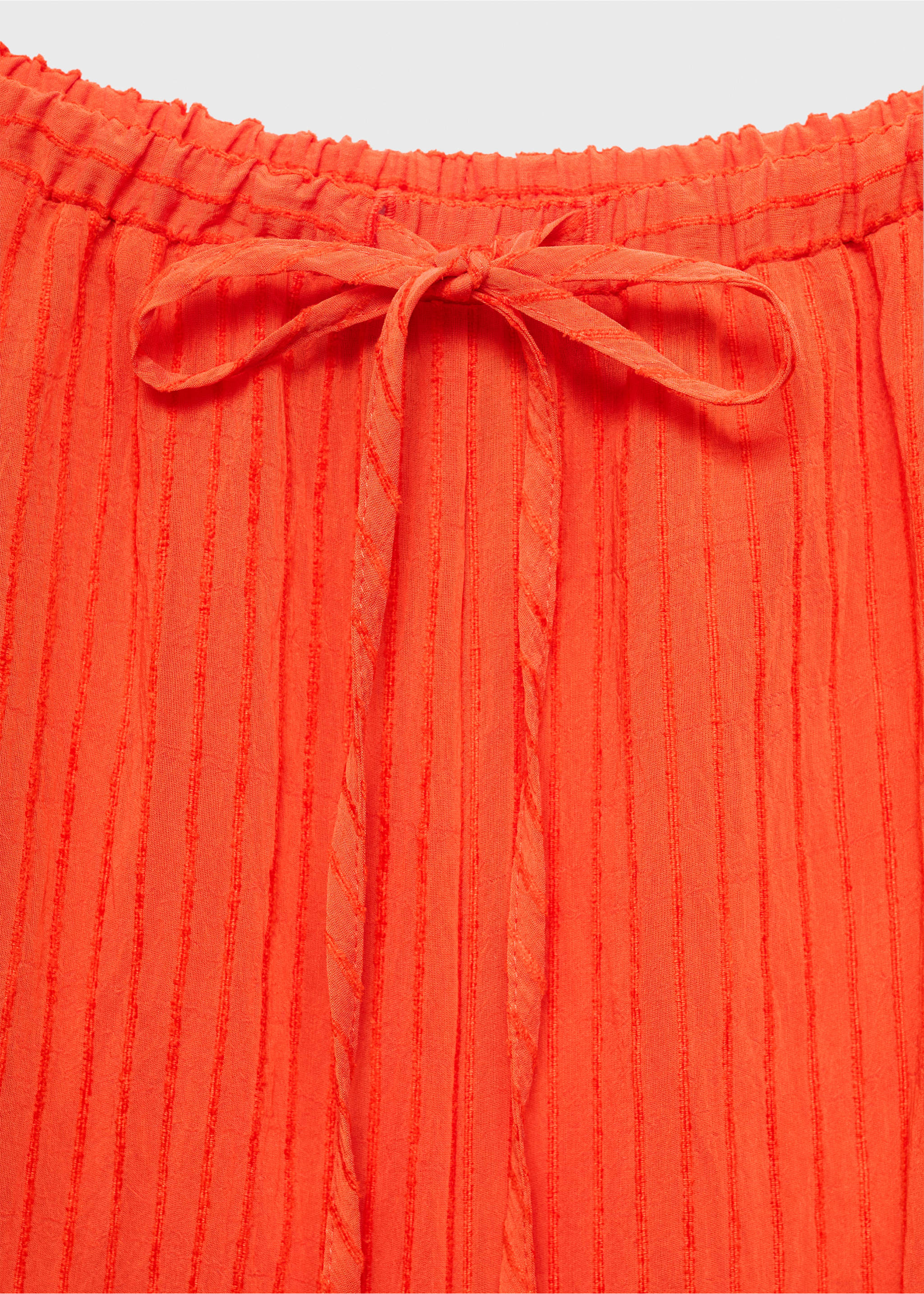 Straight-leg crinkled-effect trousers - Details of the article 8, Orange. Ref: 17073328-00.