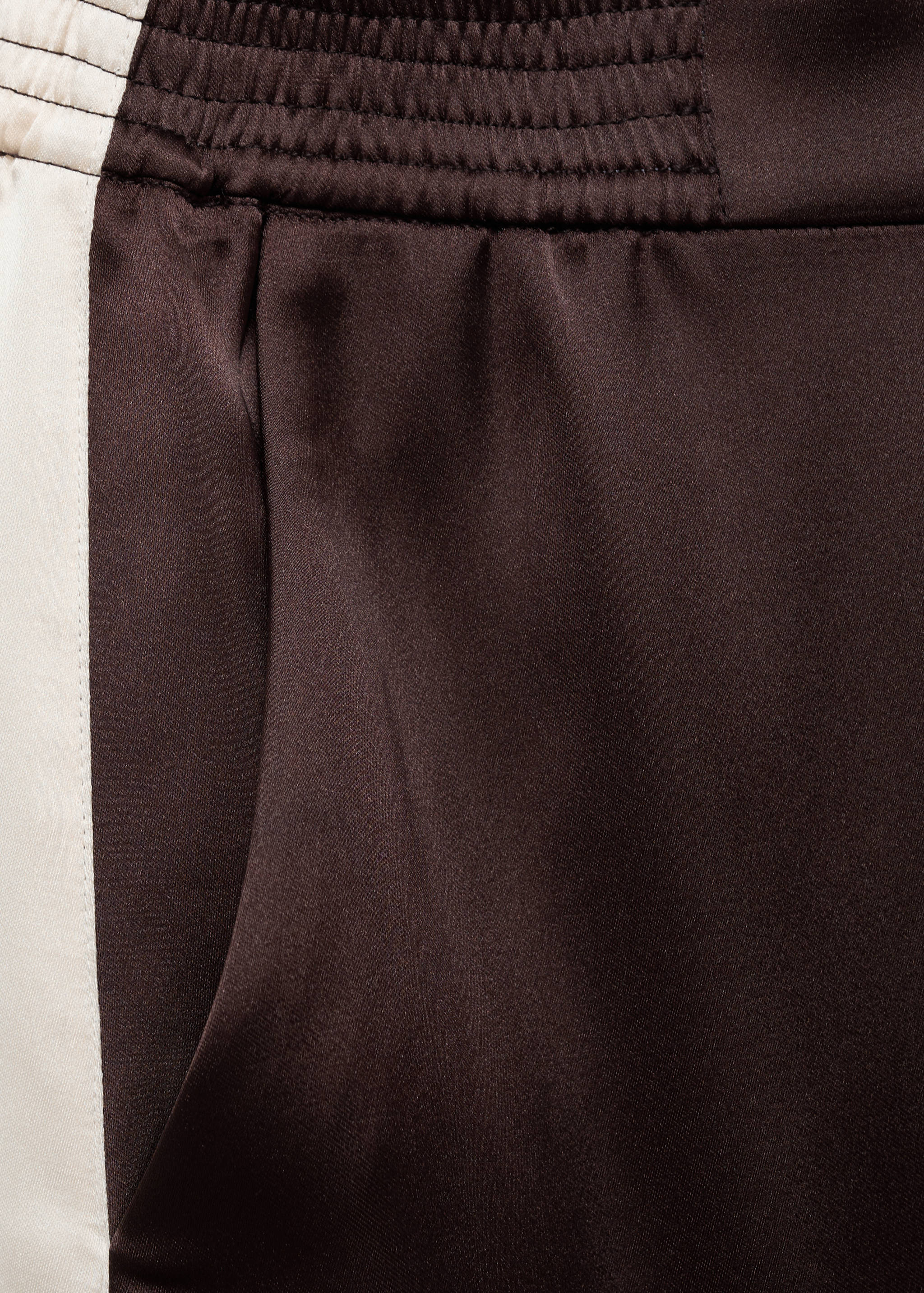 Satin trousers with contrasting stripe - Details of the article 0