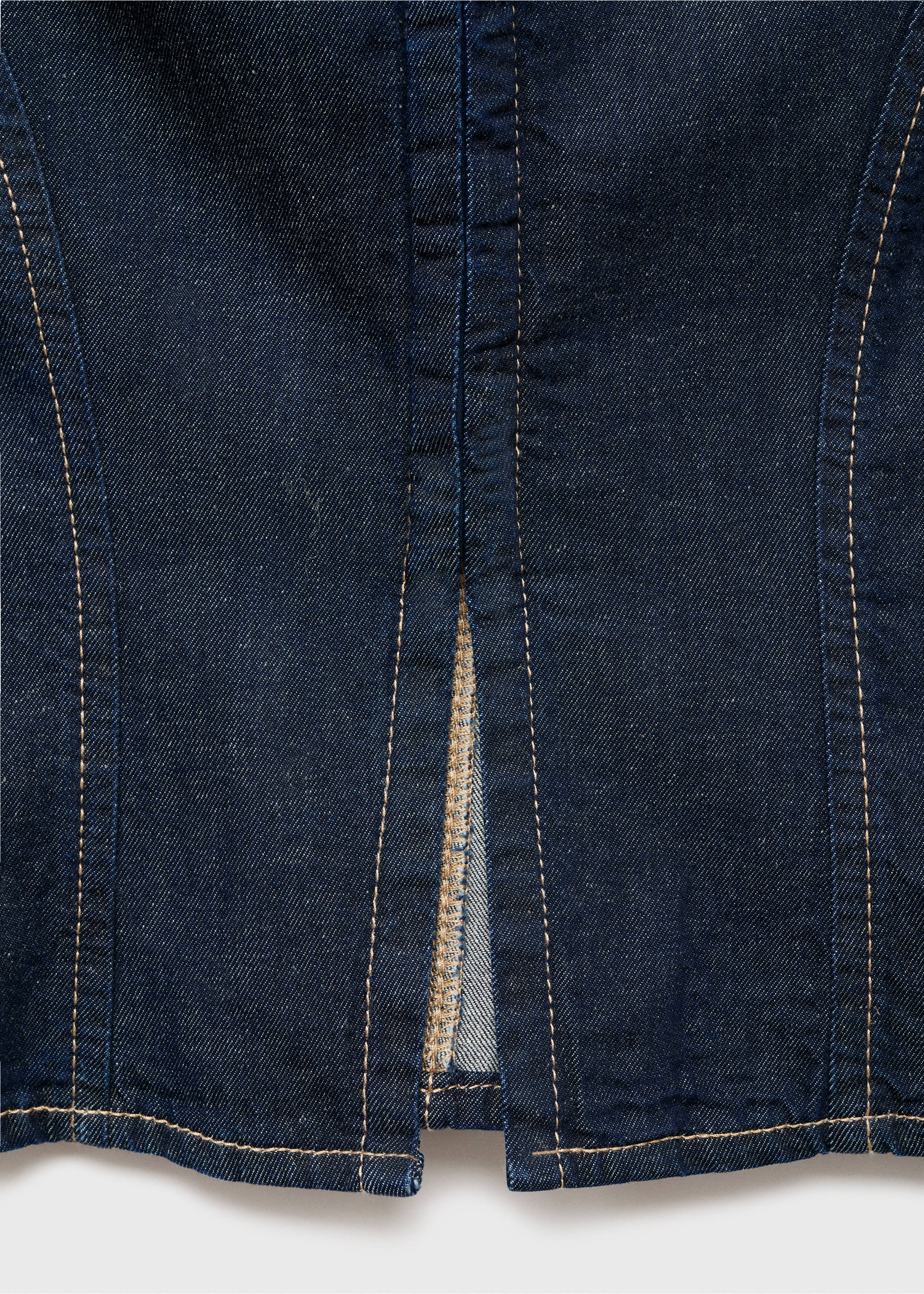 Denim top with contrast stitching - Details of the article 0, Open Blue. Ref: 17073331-00.