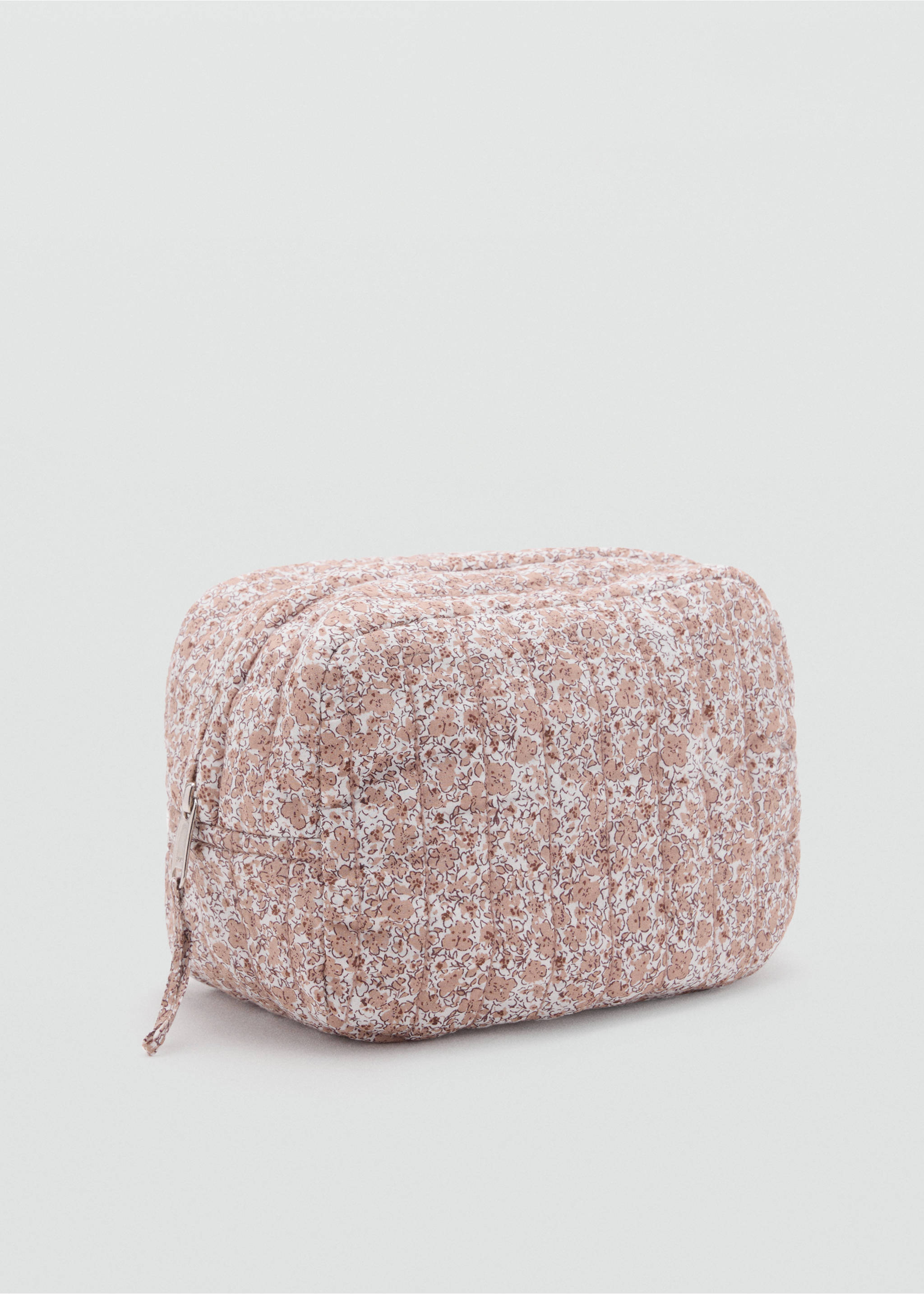 Kosmetiktasche mit Blumenmuster - Mittlere Ansicht, Hellrosa. Ref: 17073801-00.