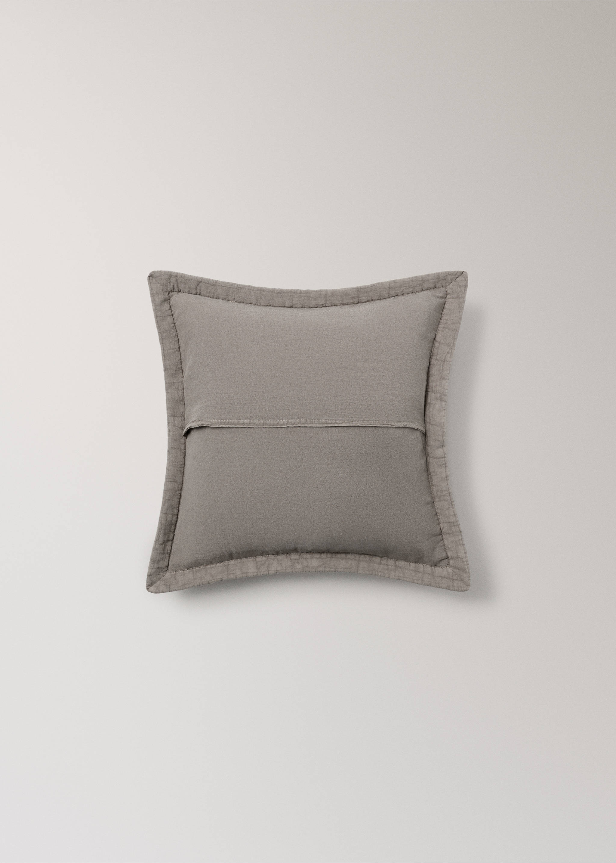 Washed cotton plaid children's bed cushion cover 40x40 cm - Details of the article 5, Medium Brown. Ref: 17073826-00.