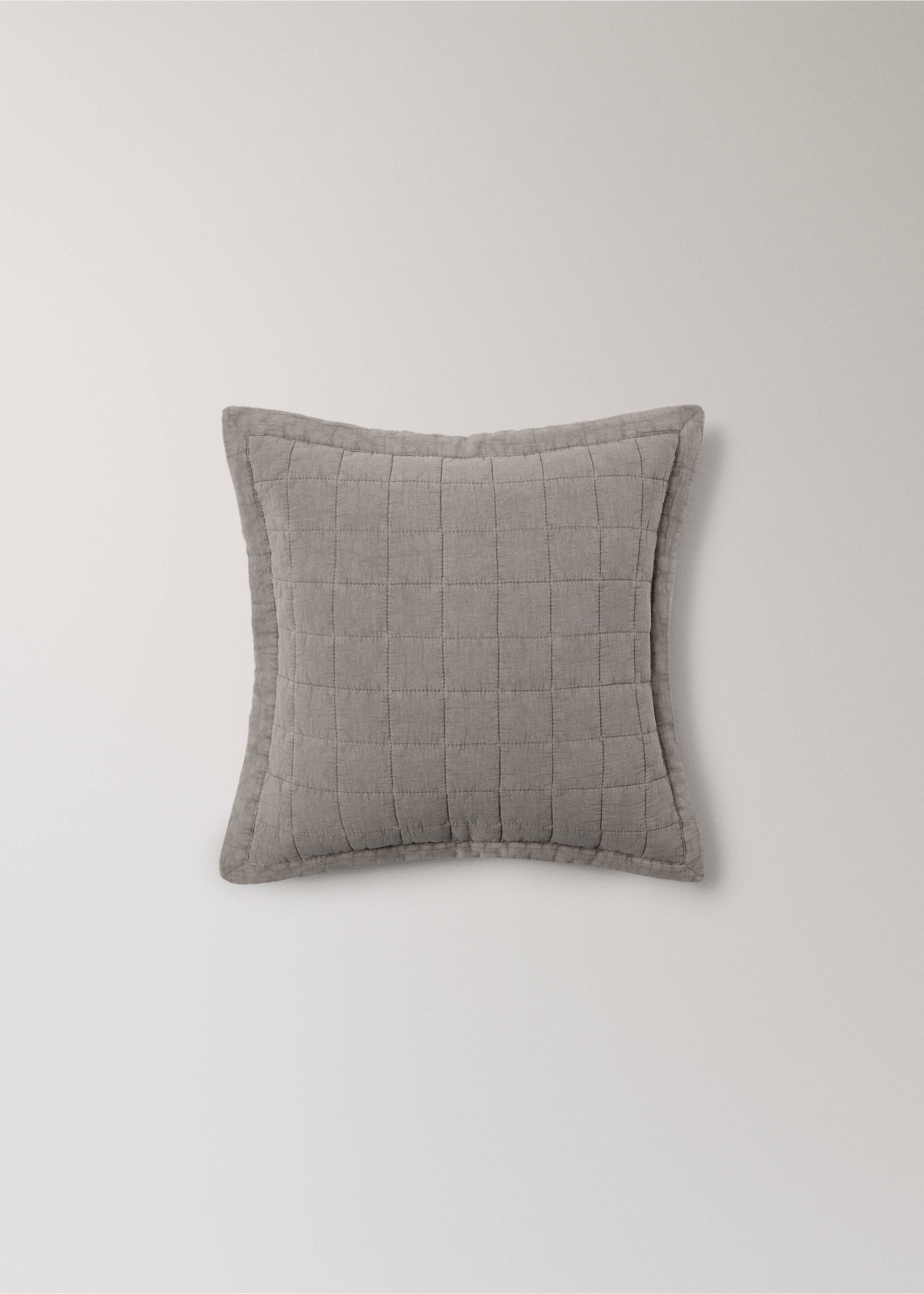 Washed cotton plaid children's bed cushion cover 40x40 cm - Article without model, Medium Brown. Ref: 17073826-00.