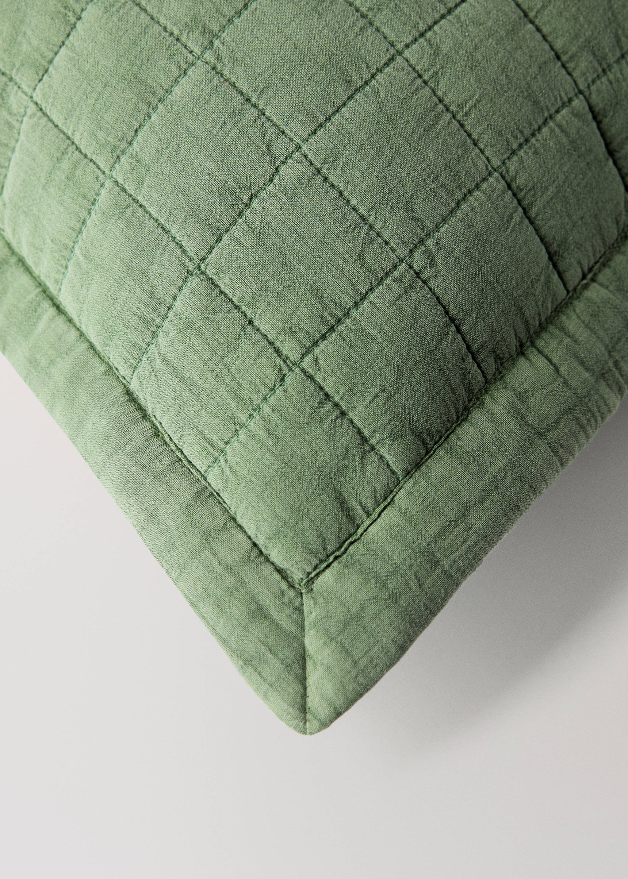 Washed cotton plaid children's bed cushion cover 40x40 cm - Details of the article 2