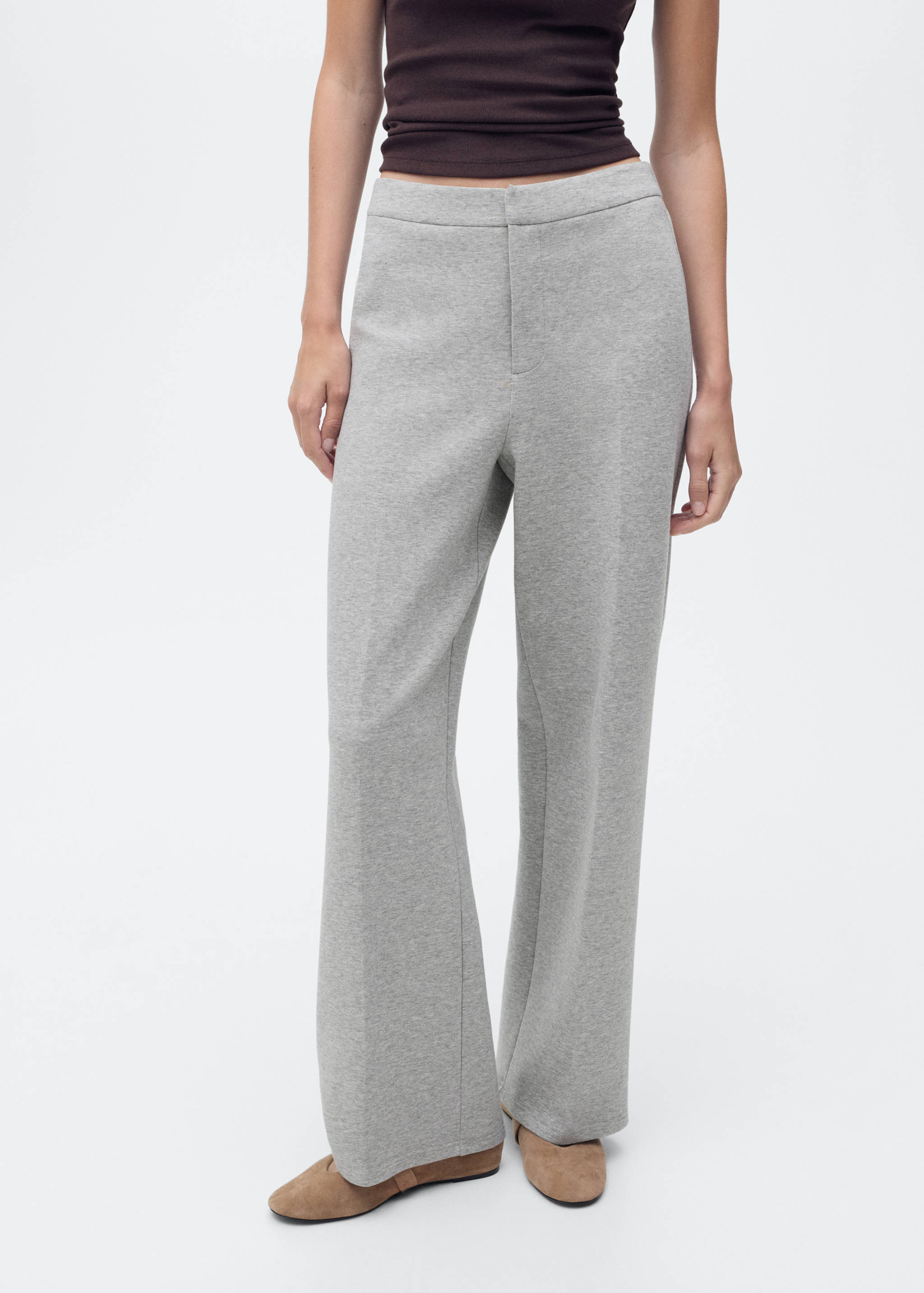 Straight-fit trousers with elastic waist - Medium plane