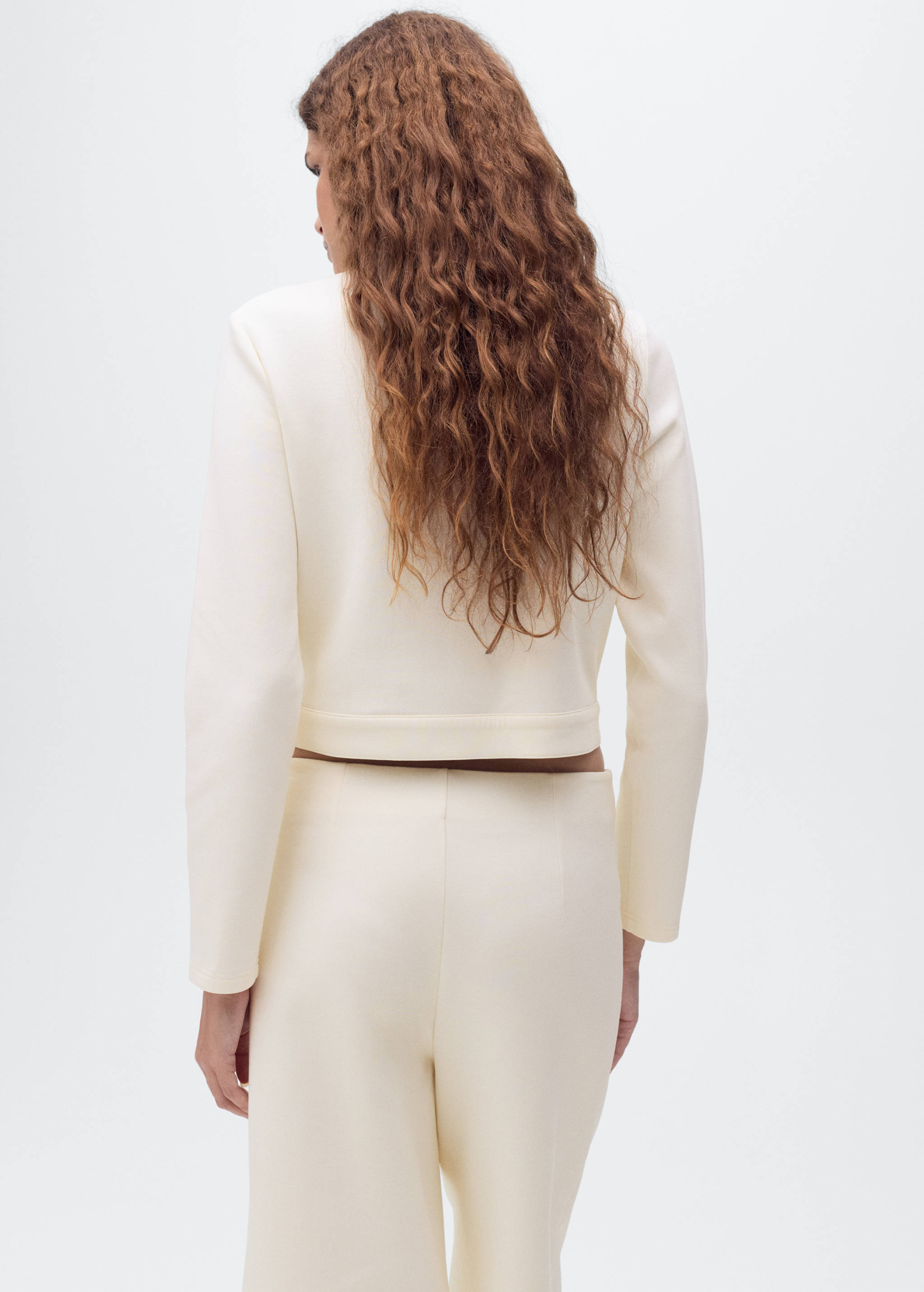 Cotton cropped jacket with pockets - Reverse of the article