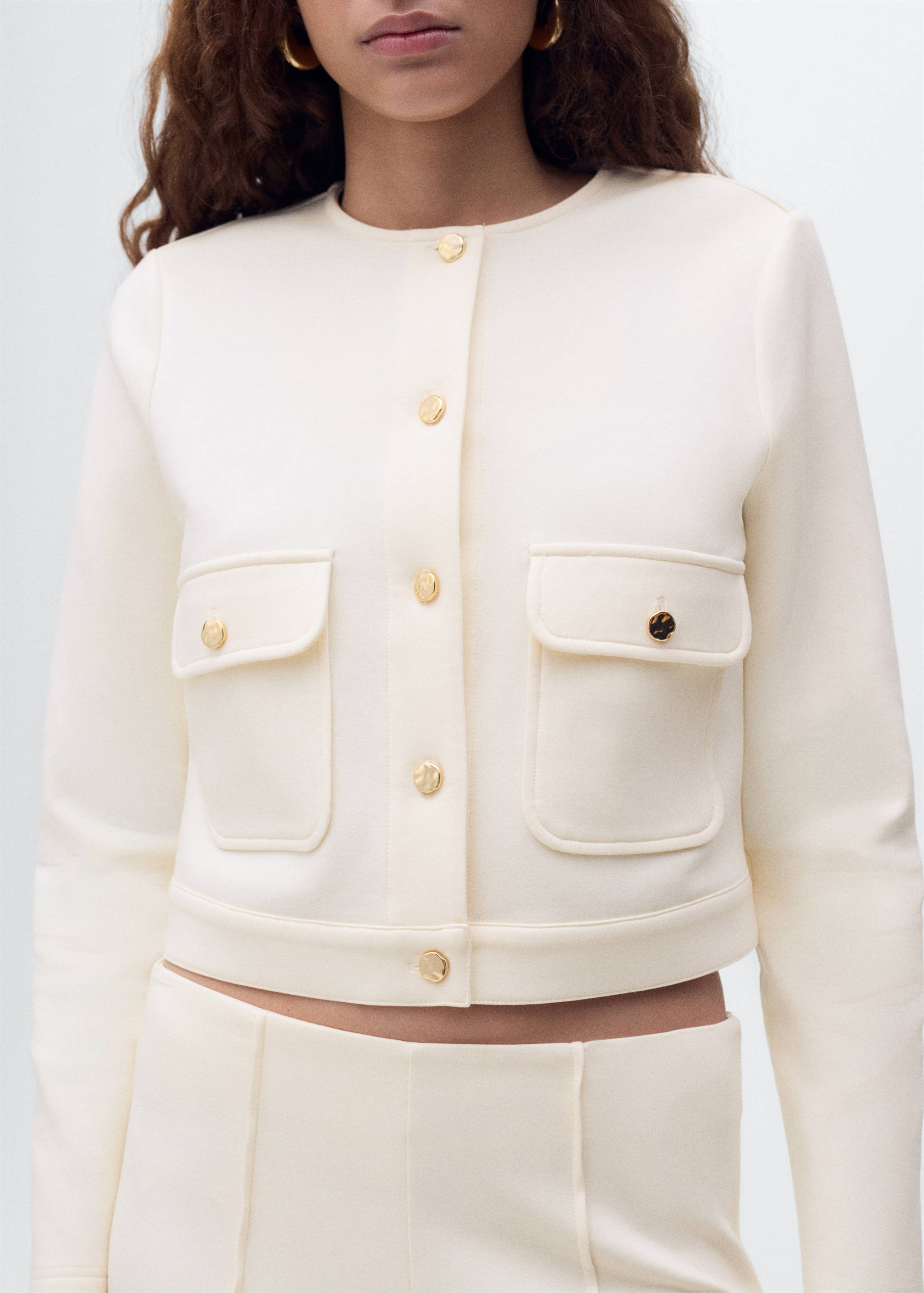 Cotton cropped jacket with pockets - Details of the article 6