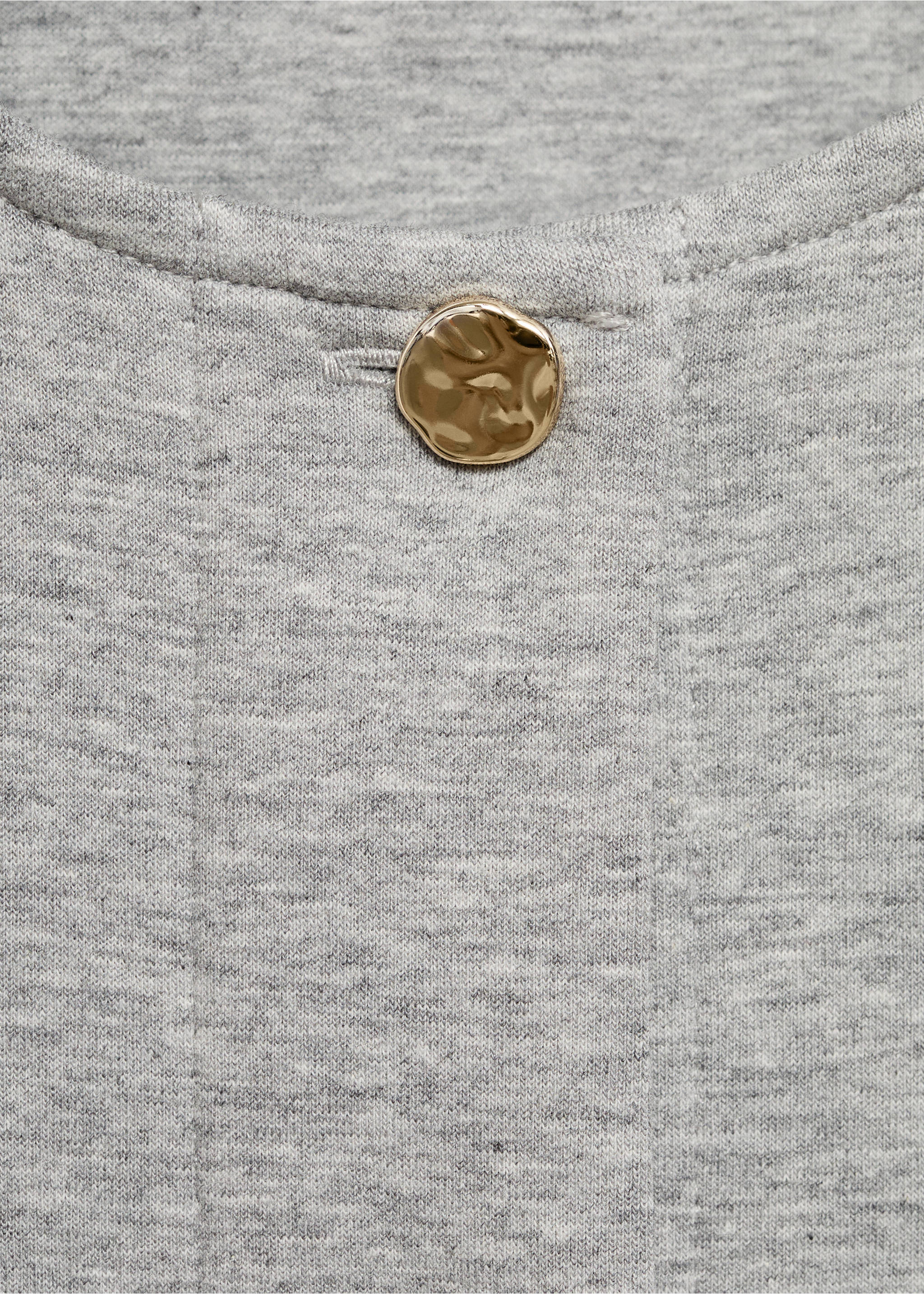 Cotton cropped jacket with pockets - Details of the article 8, Medium Heather Grey. Ref: 17074074-00.