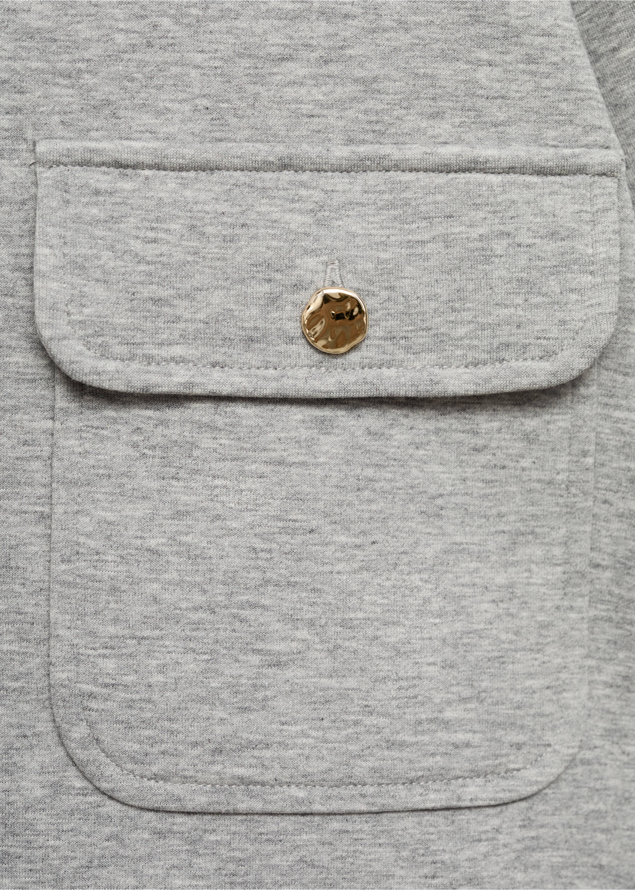 Cotton cropped jacket with pockets - Details of the article 0, Medium Heather Grey. Ref: 17074074-00.