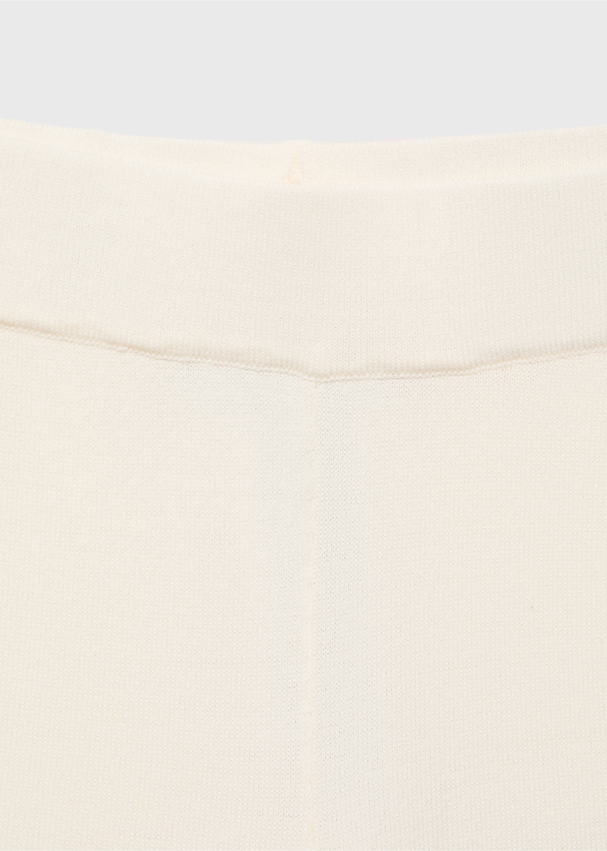 Crop knit trousers - Details of the article 8, Ecru. Ref: 17074076-00.