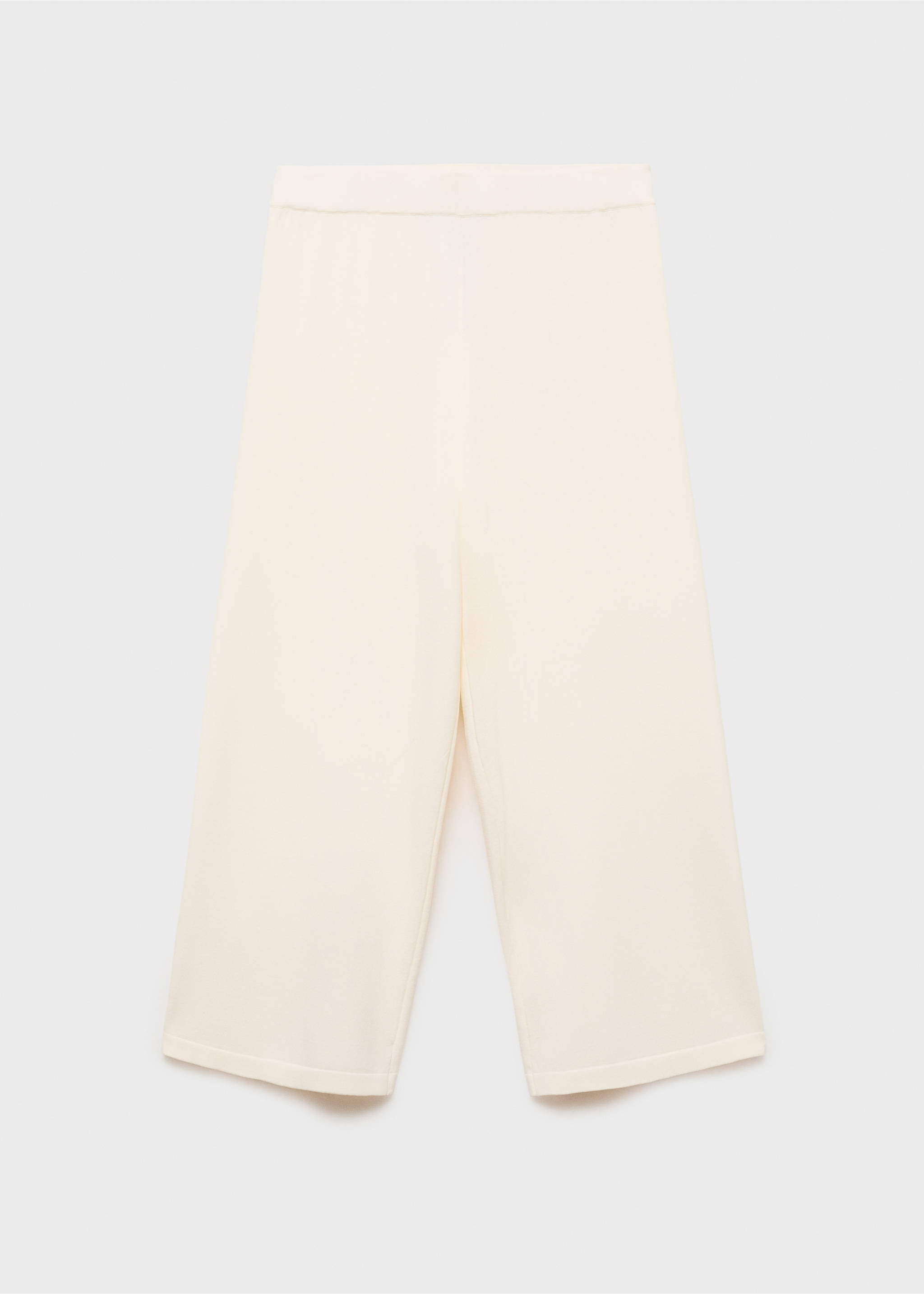 Crop knit trousers - Article without model, Ecru. Ref: 17074076-00.