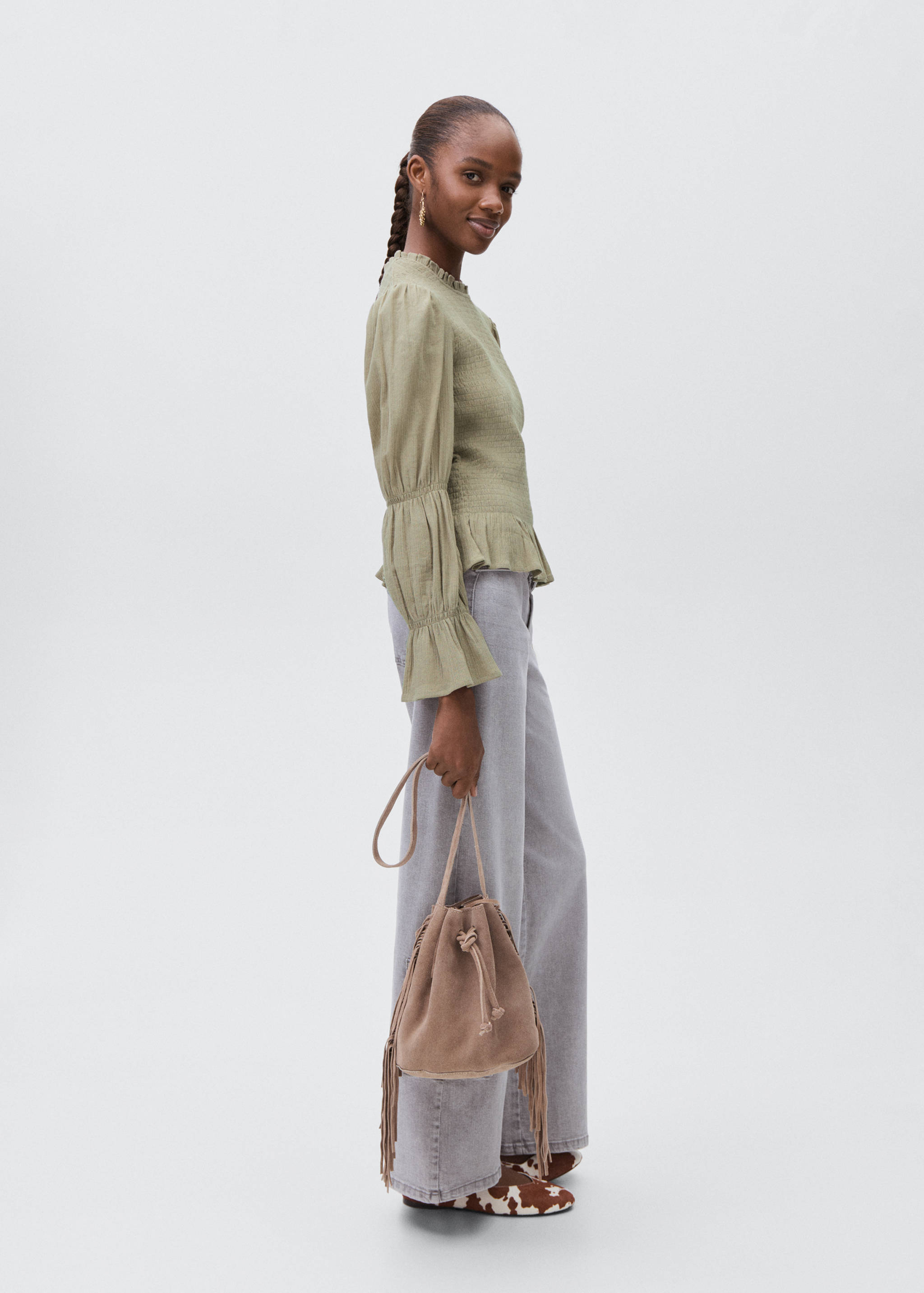 Ruched blouse with ruffles - General plane