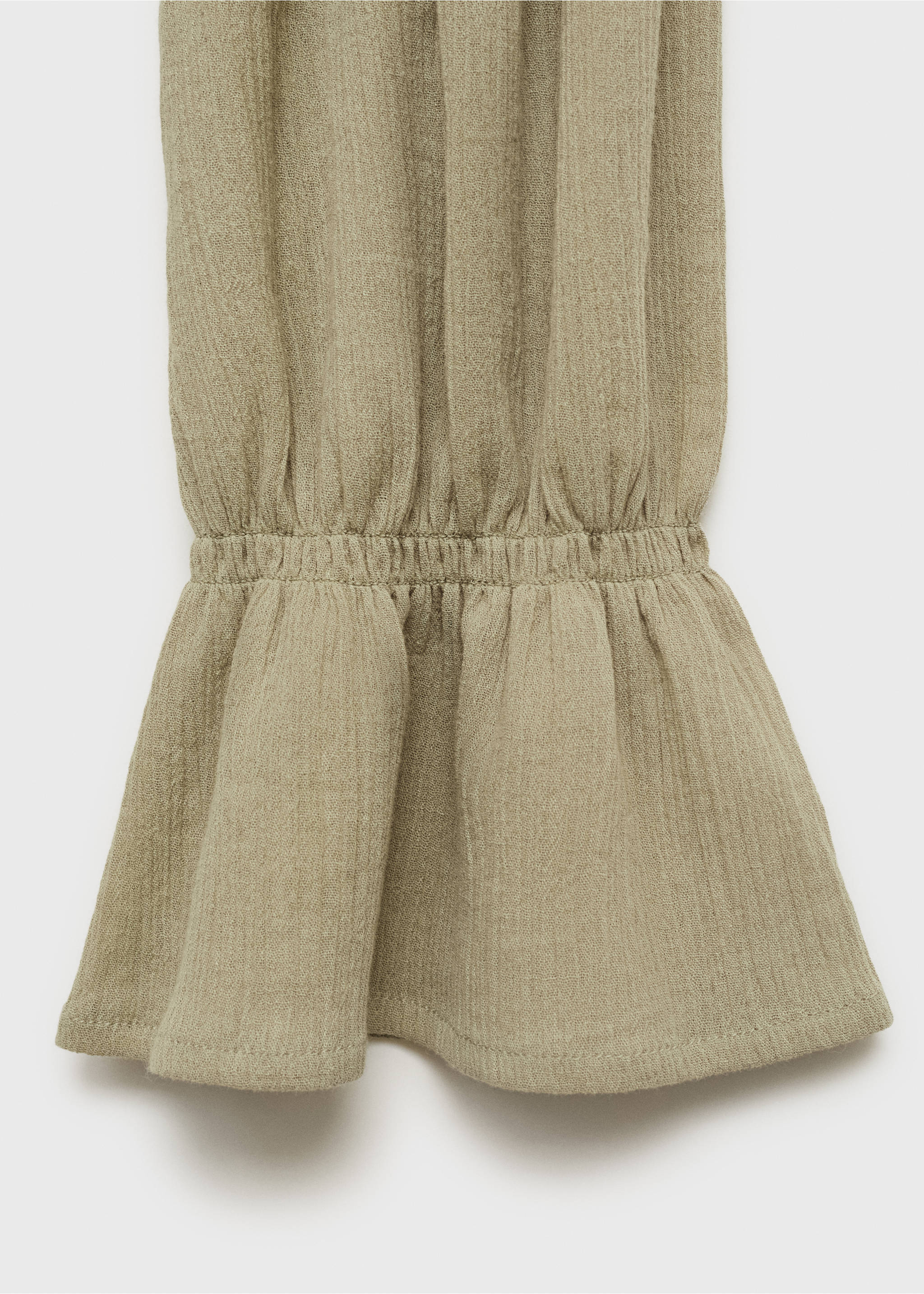 Ruched blouse with ruffles - Details of the article 0, Medium Green. Ref: 17074077-00.