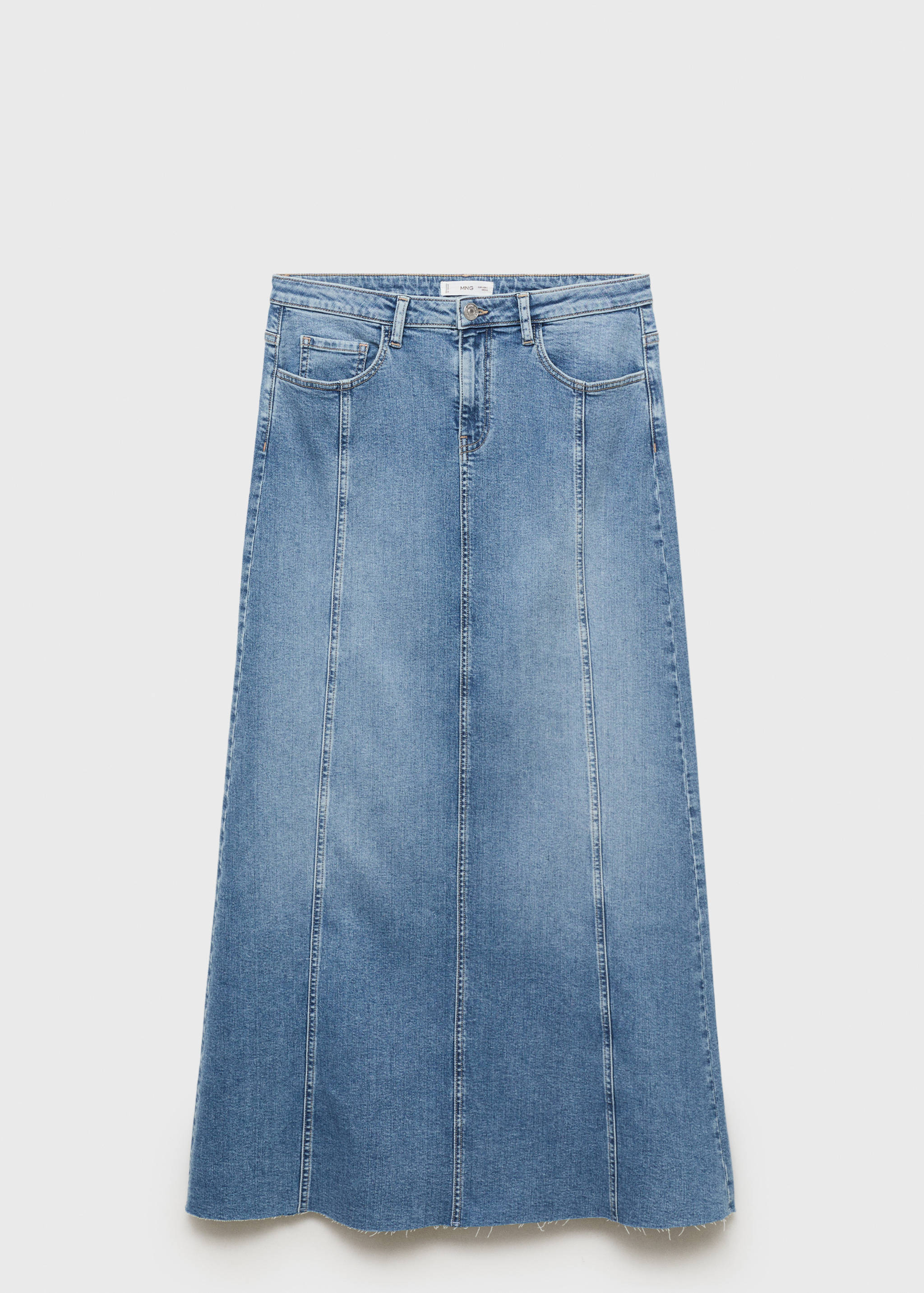 Langer Denimrock mit Nähten - Artikel ohne Model