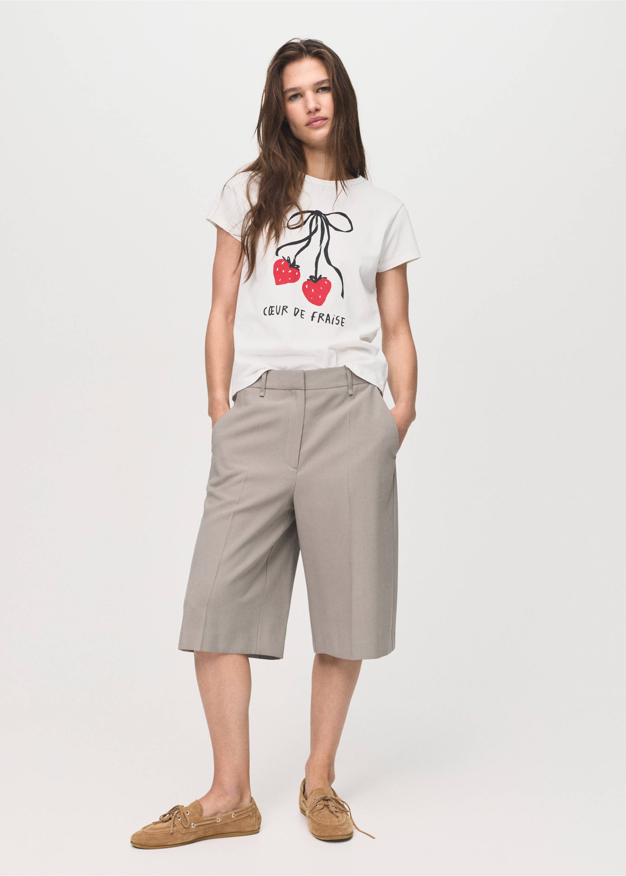 Printed cotton-blend t-shirt - General plane, White. Ref: 17074088-00.