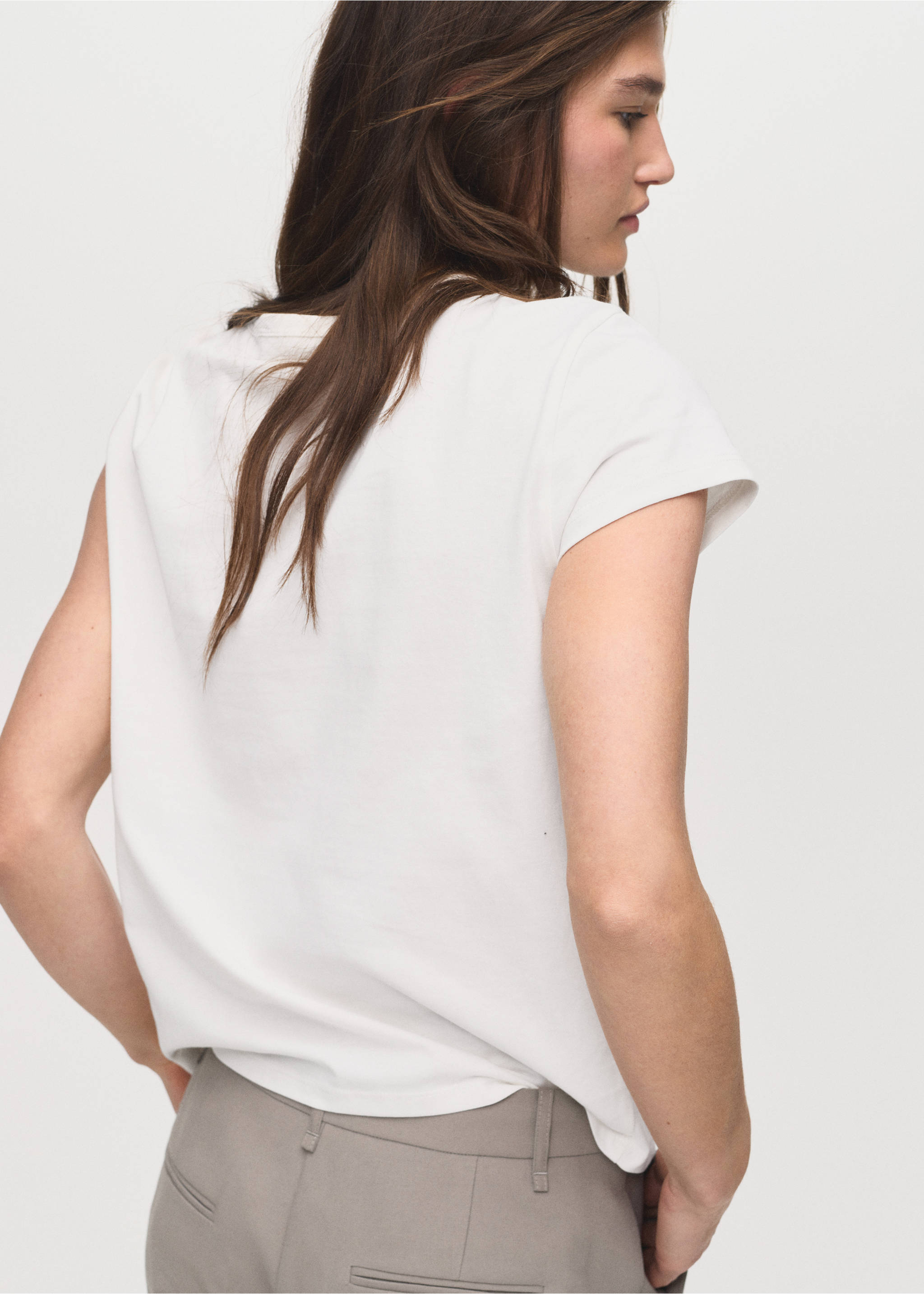 Printed cotton-blend t-shirt - Reverse of the article, White. Ref: 17074088-00.