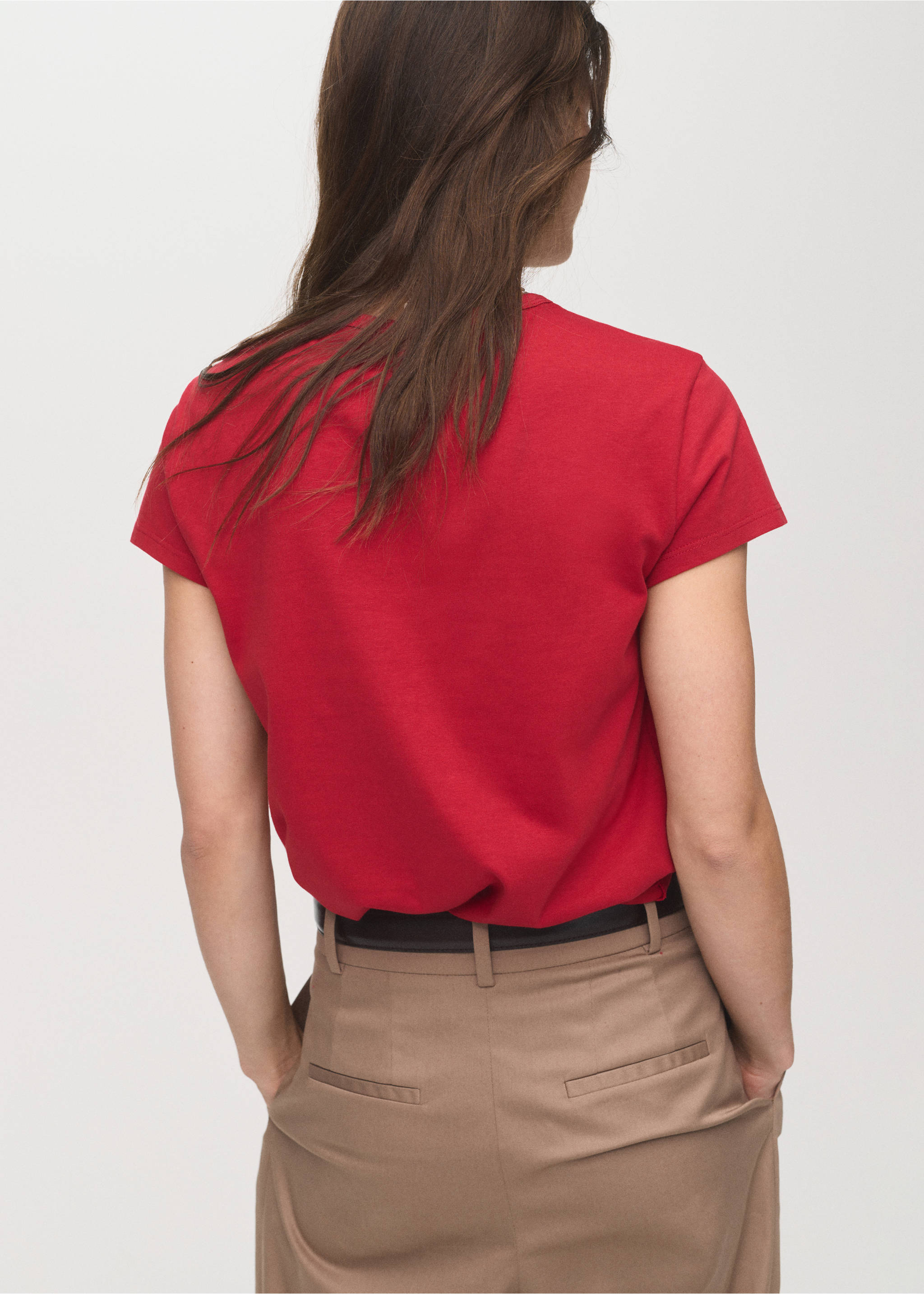 Printed cotton-blend t-shirt - Reverse of the article, Red. Ref: 17074088-00.