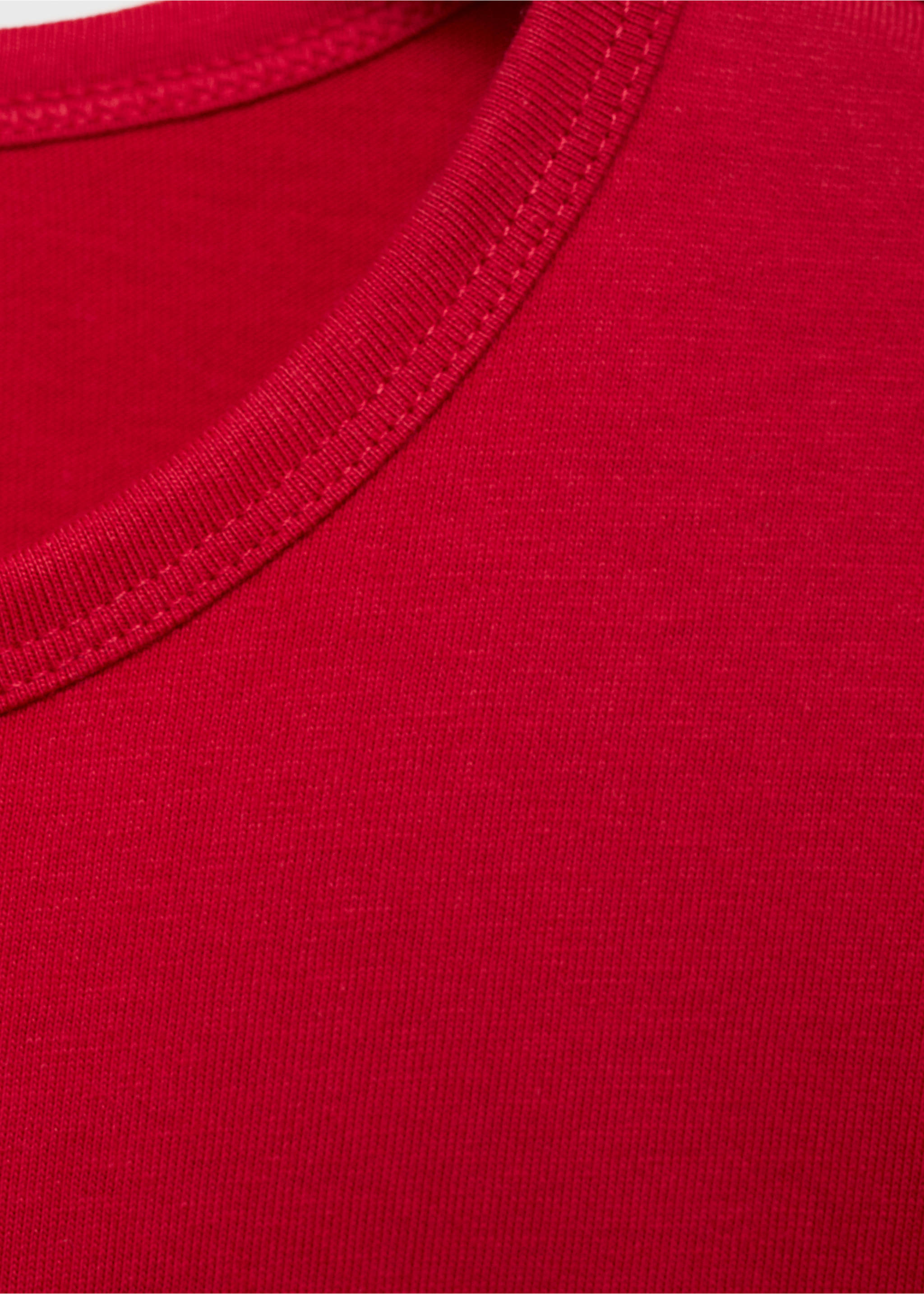Printed cotton-blend t-shirt - Details of the article 8, Red. Ref: 17074088-00.