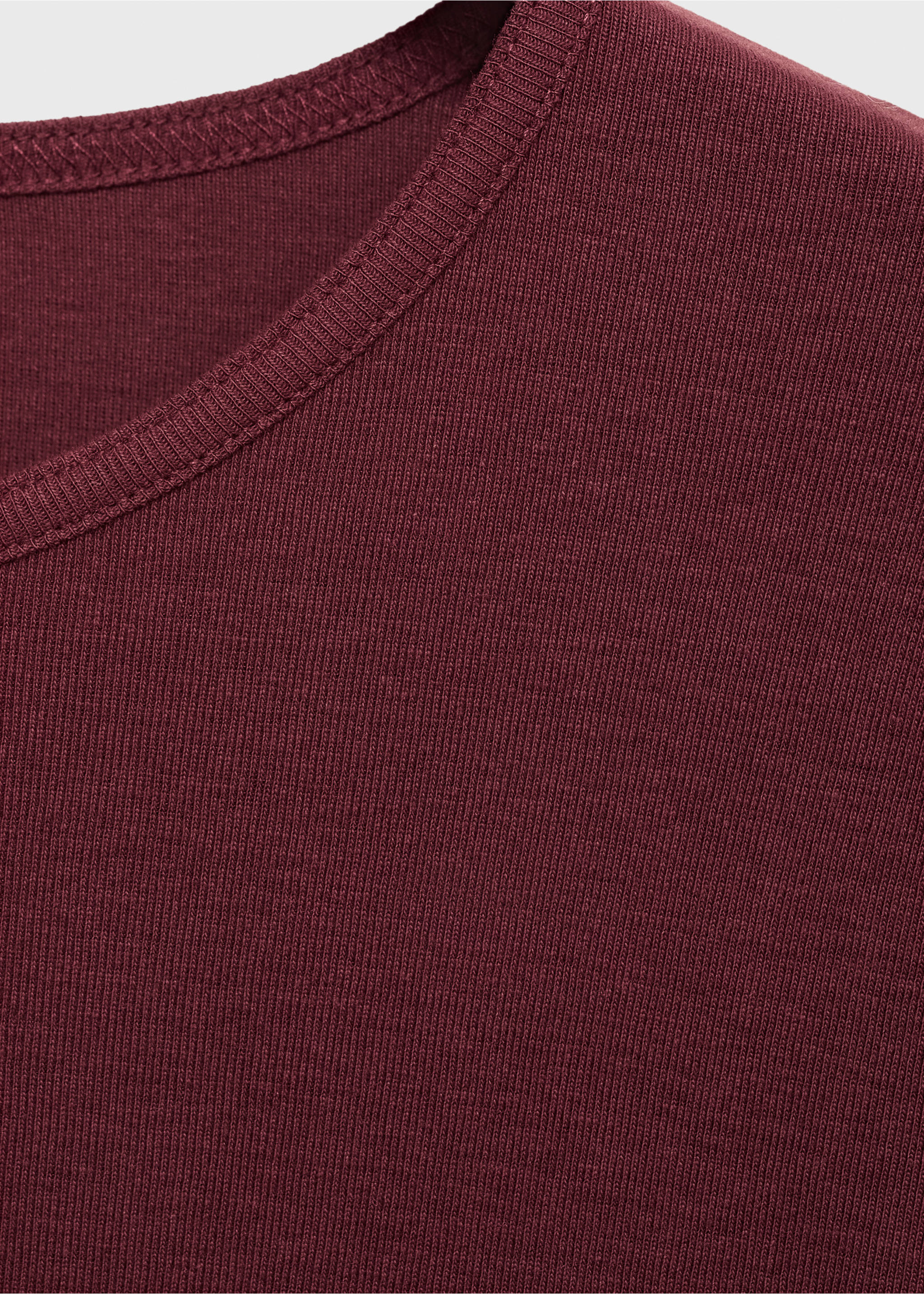 Katoenen T-shirt met korte mouwen - Detail van het artikel 8, Bordeaux. Ref: 17074095-00.