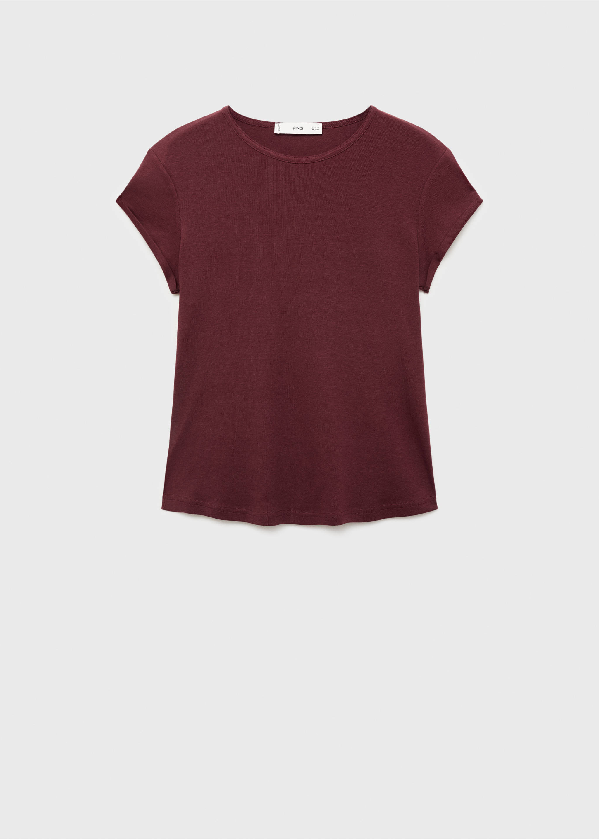 Katoenen T-shirt met korte mouwen - Artikel zonder model, Bordeaux. Ref: 17074095-00.