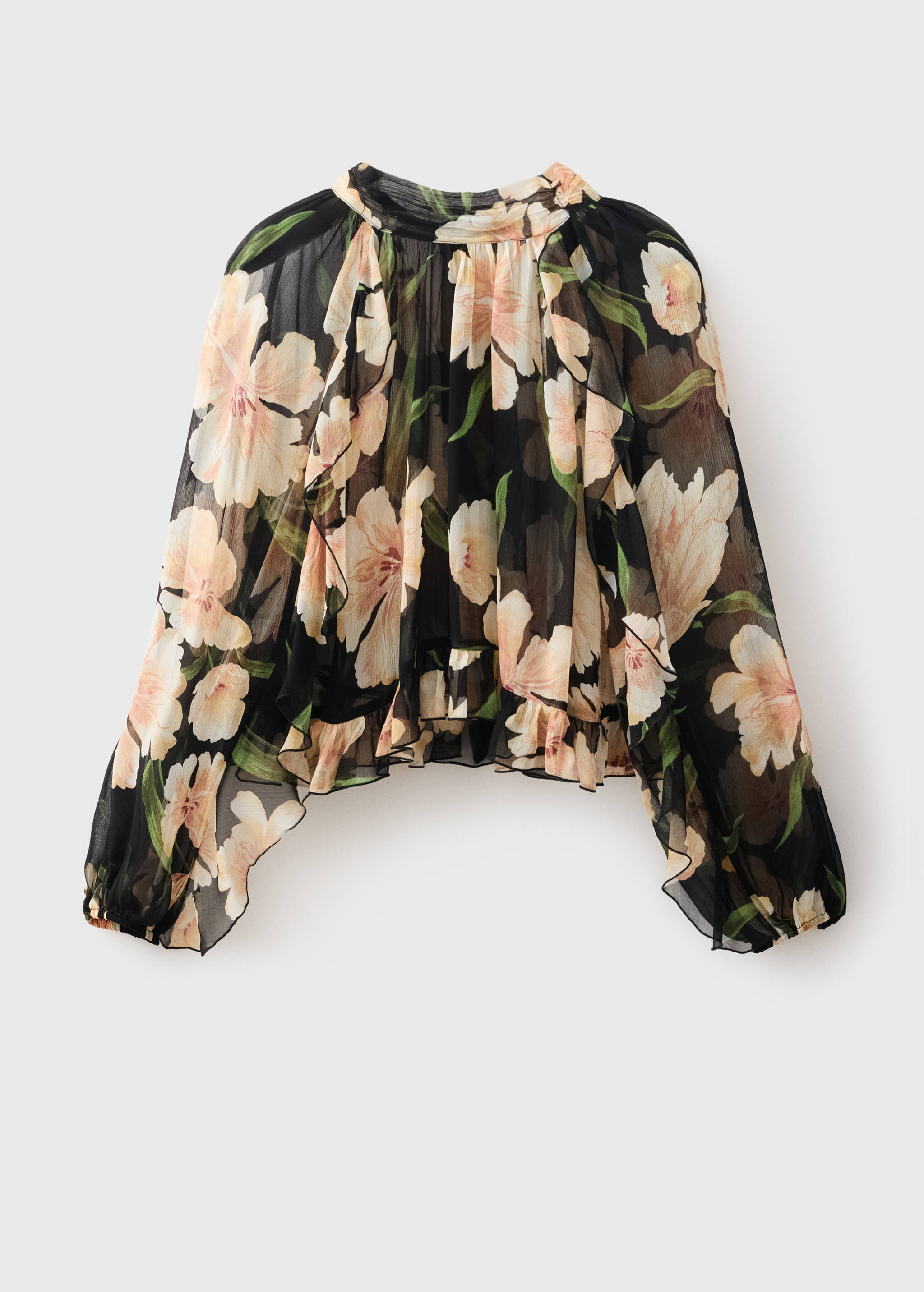 Blouse fleurie semi-transparente - Article sans modèle