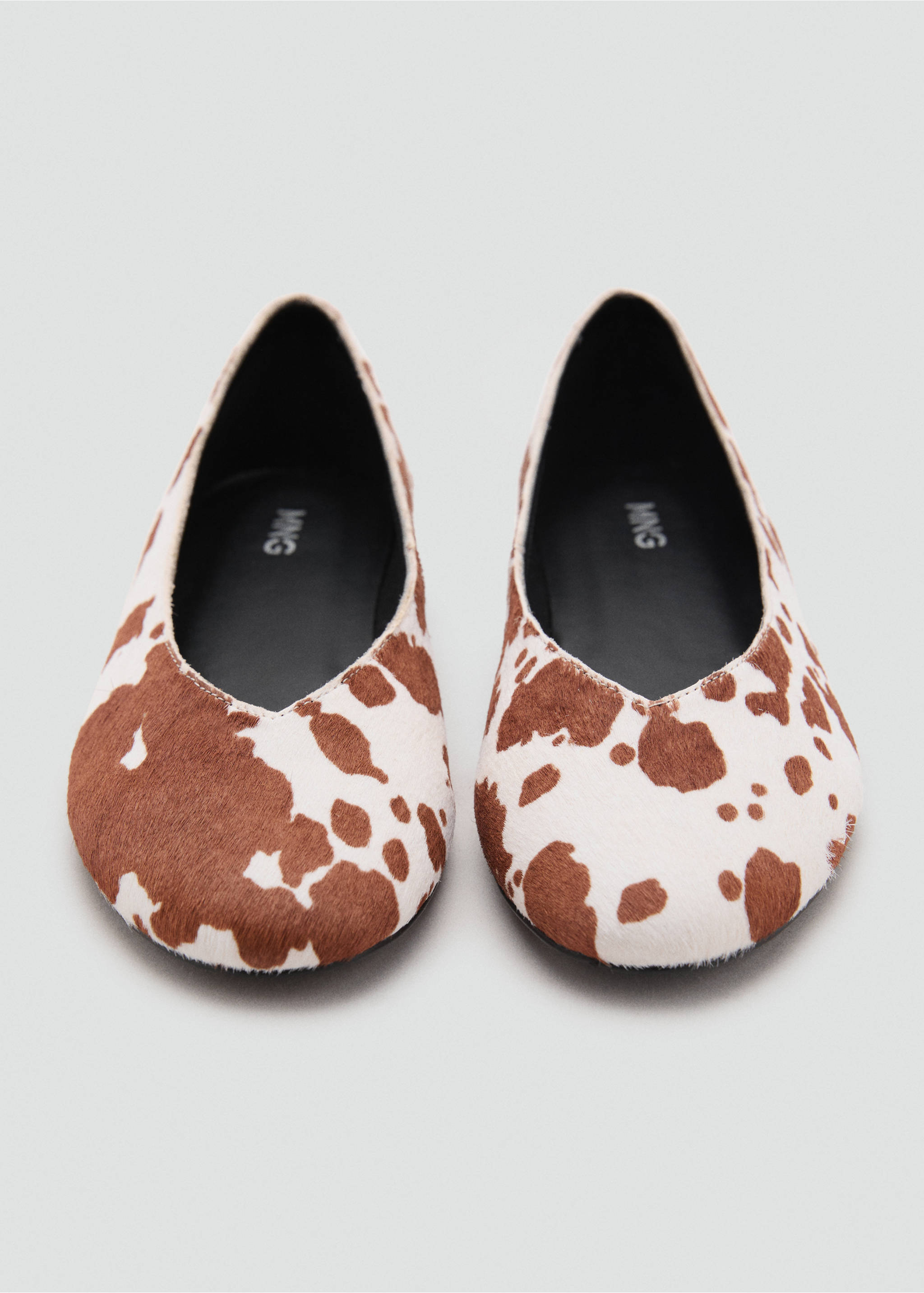 Cow leather ballet flats - Details of the article 3, White. Ref: 17074100-00.