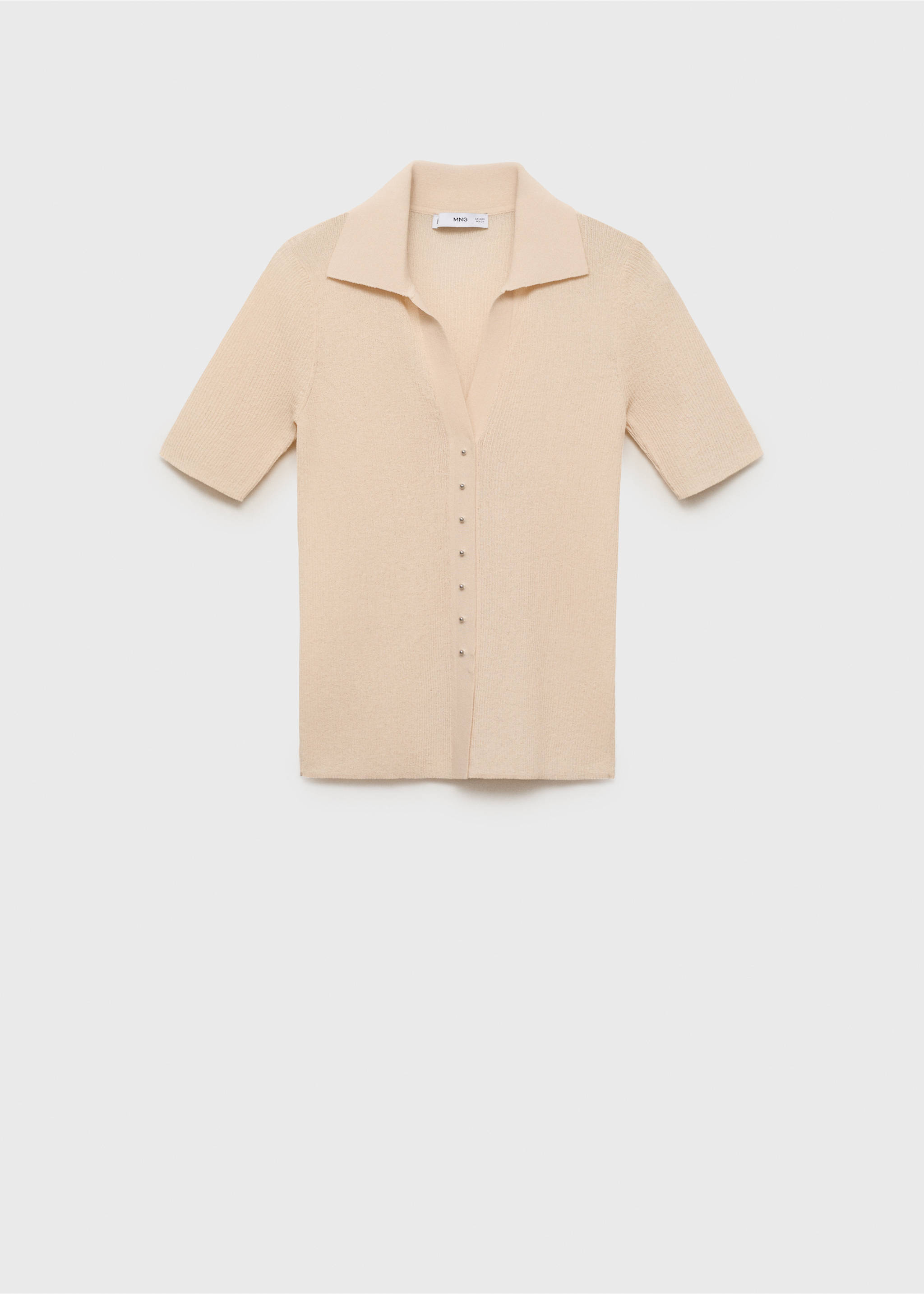 Pull maille côtelée col classique - Article sans modèle, Écru. Ref: 17074102-00.