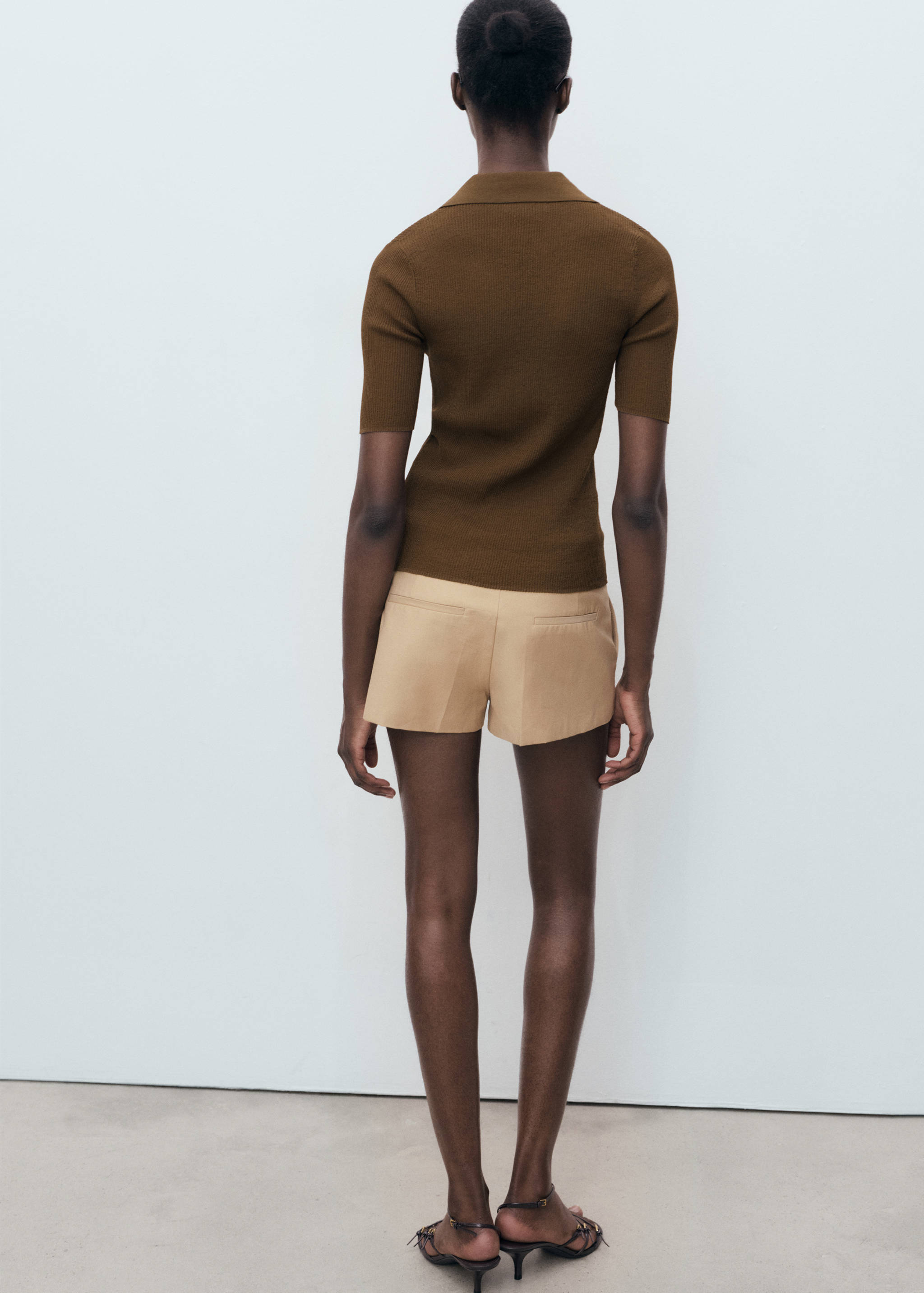 Ribbed polo-neck sweater - Reverse of the article