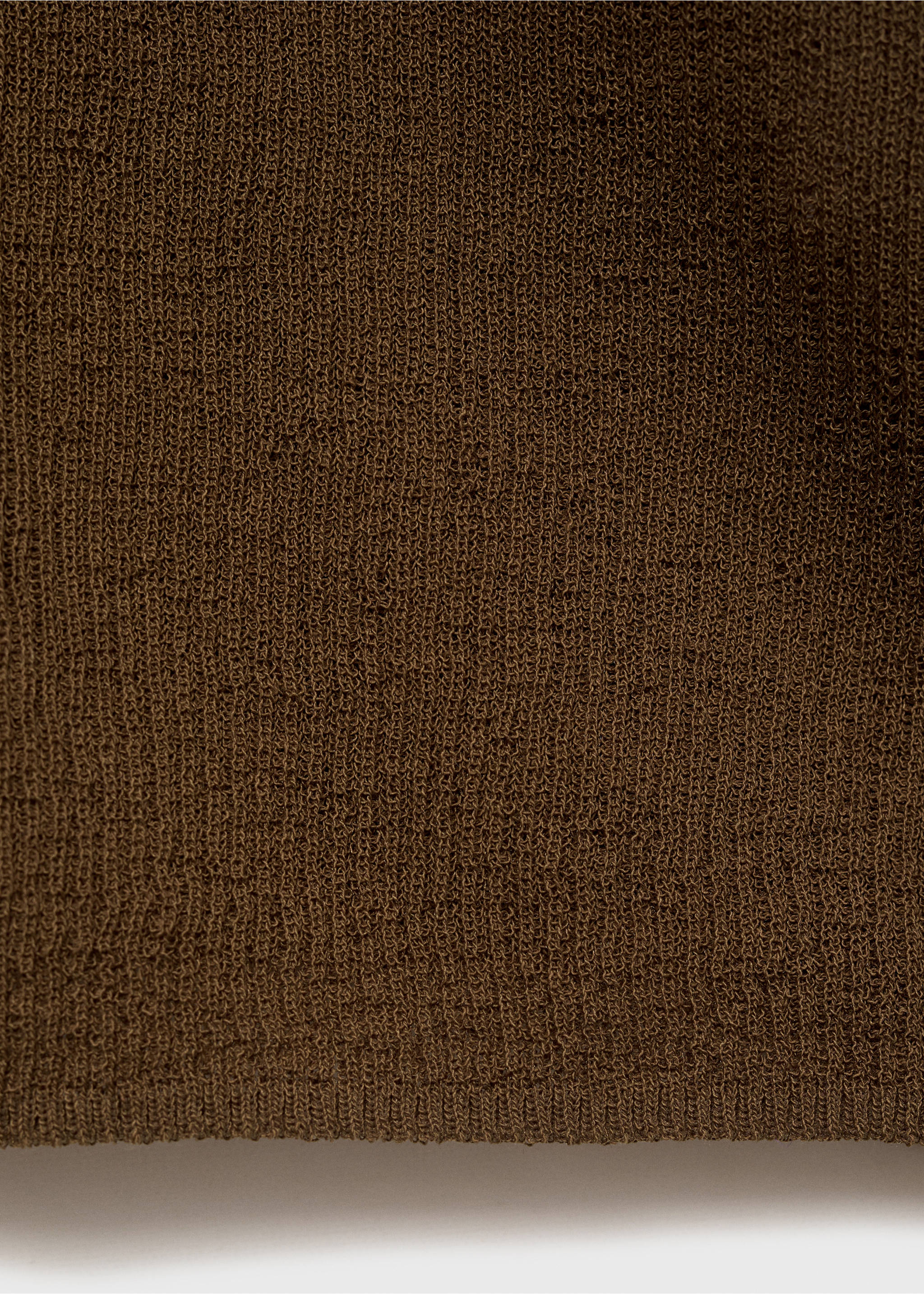 Ribbed polo-neck sweater - Details of the article 0, Chocolate. Ref: 17074102-00.