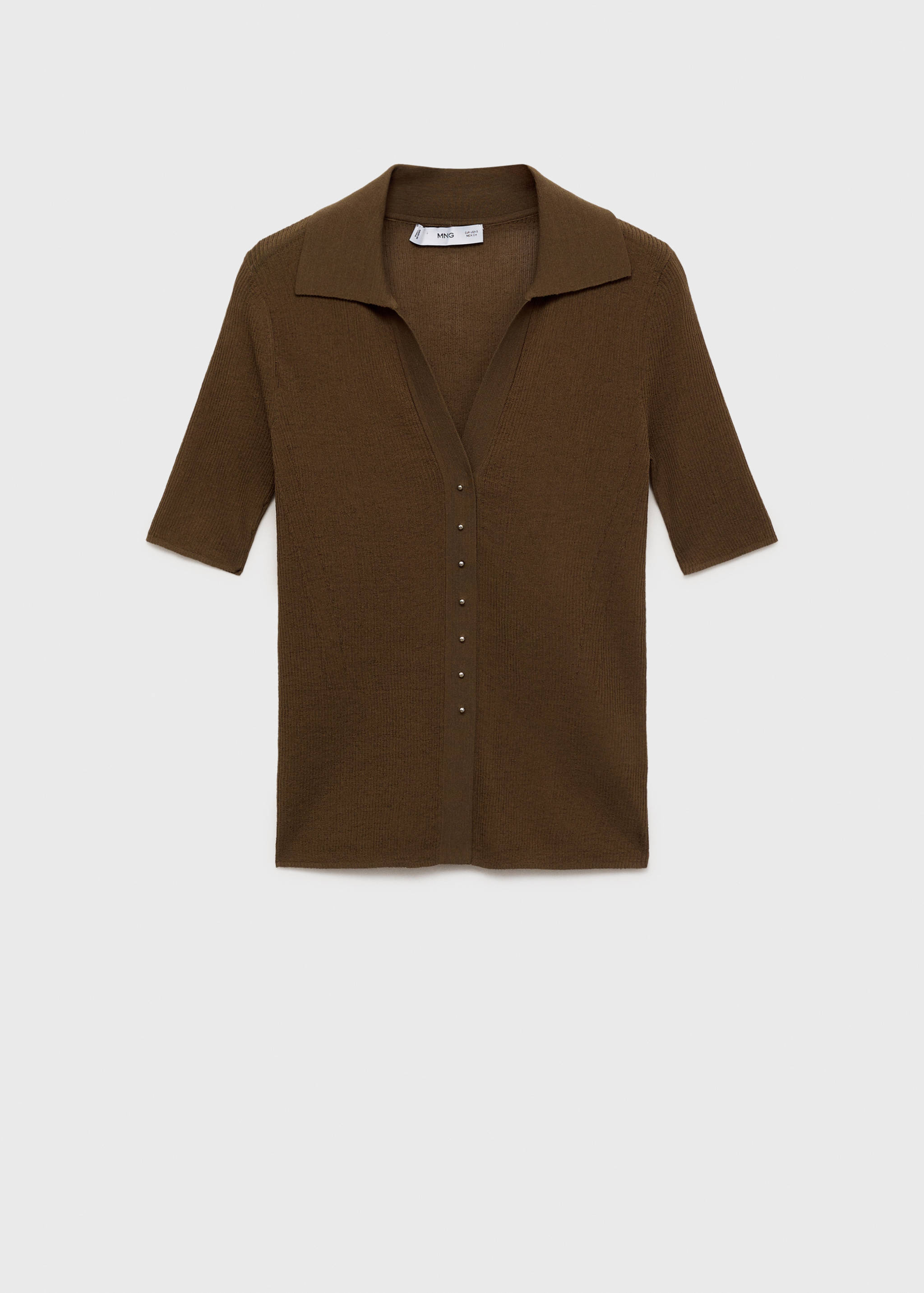 Jersey canalé cuello camisero - Artículo sin modelo