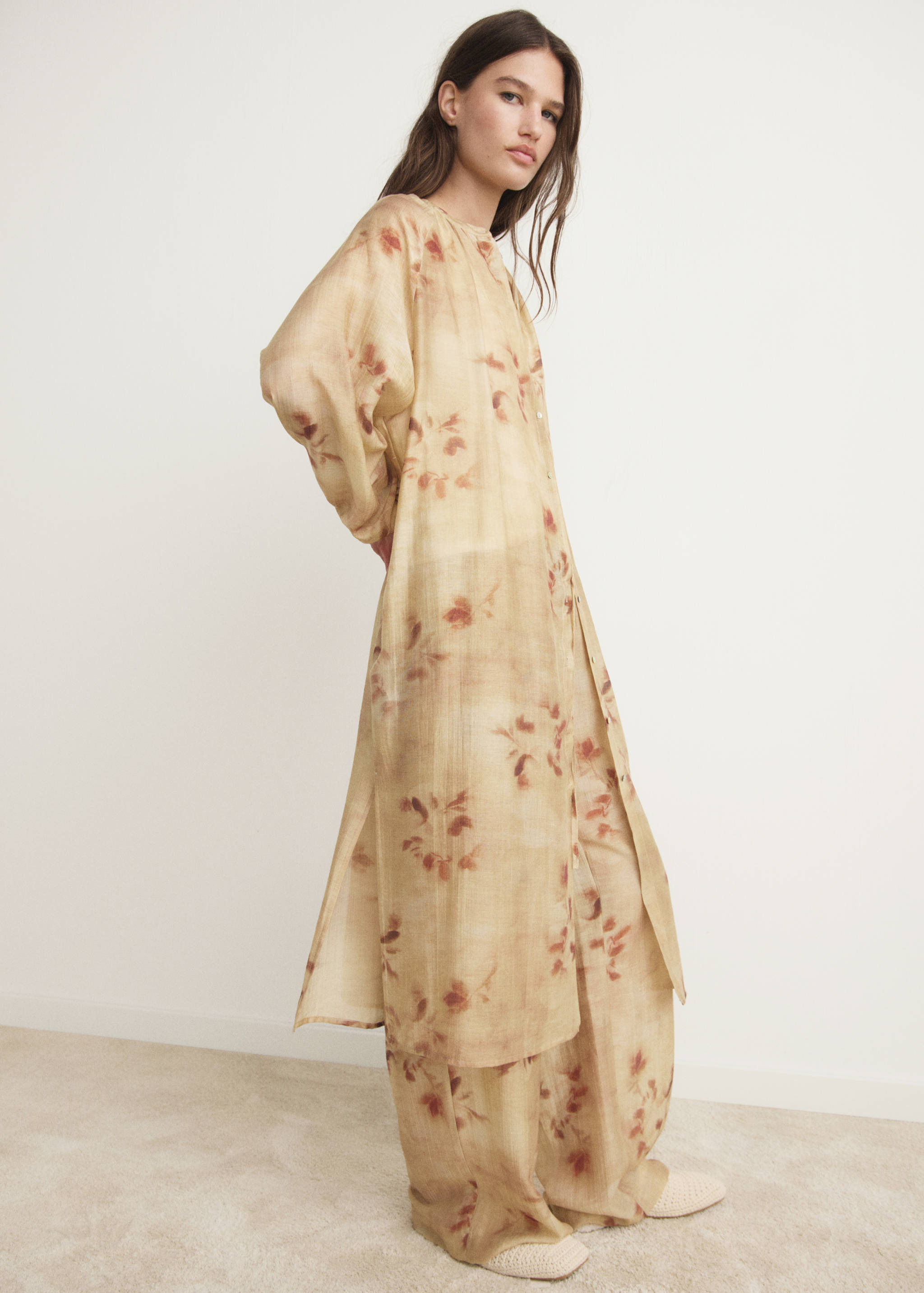 Leaf-print caftan - Details of the article 2