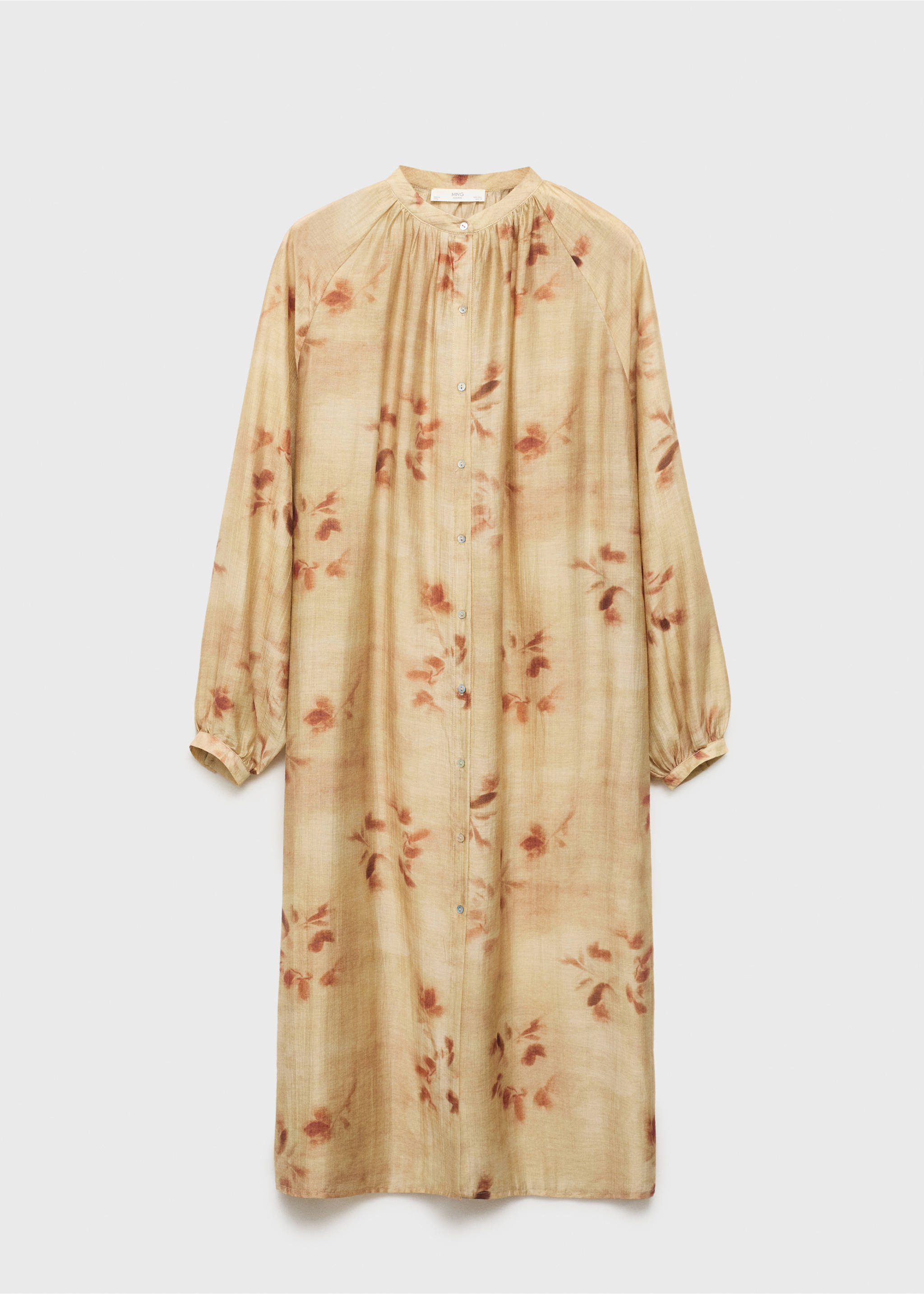 Leaf-print caftan - Article without model, Sand. Ref: 17074103-00.