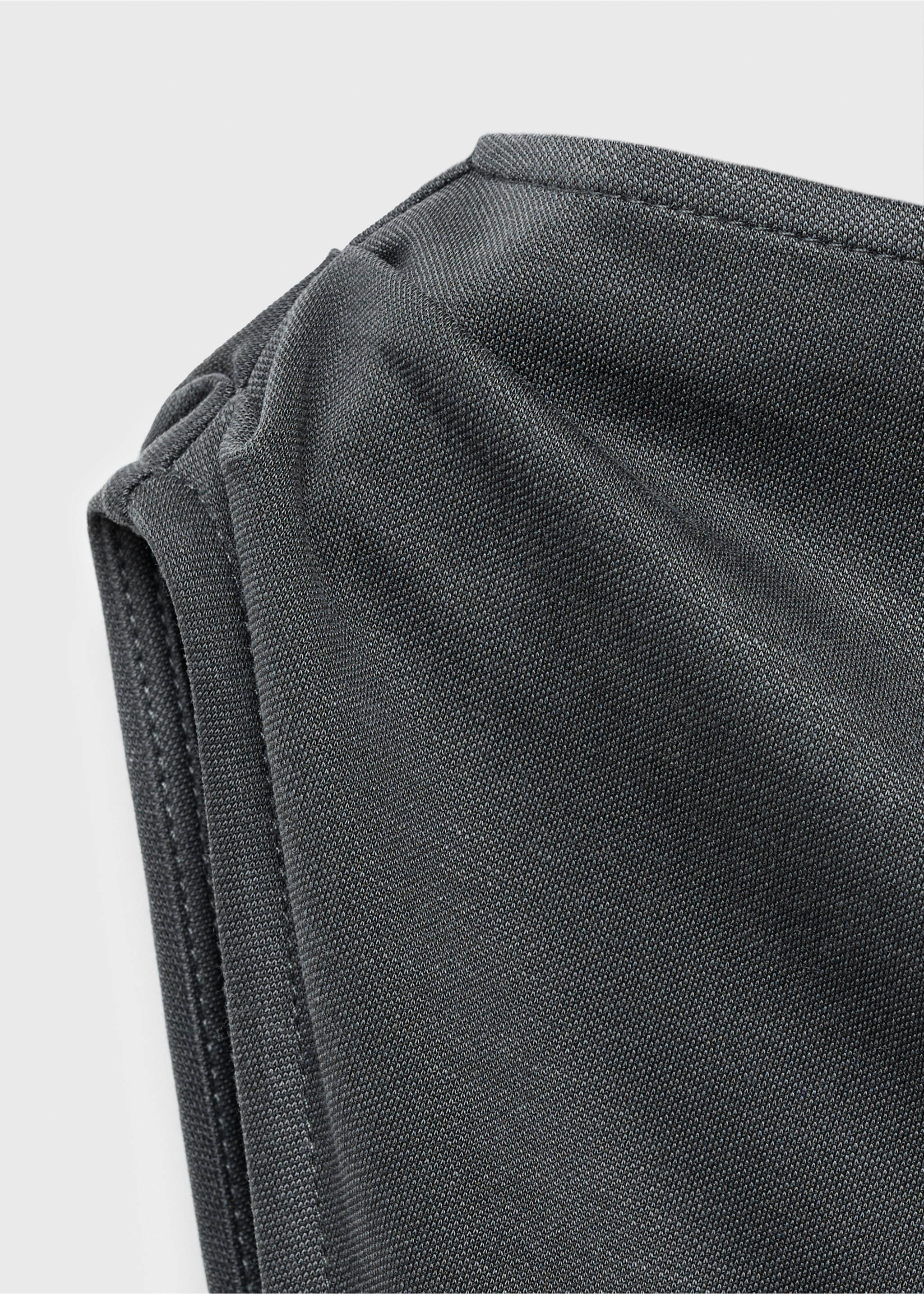 Asymmetrical pleated dress - Details of the article 0, Charcoal. Ref: 17074108-00.