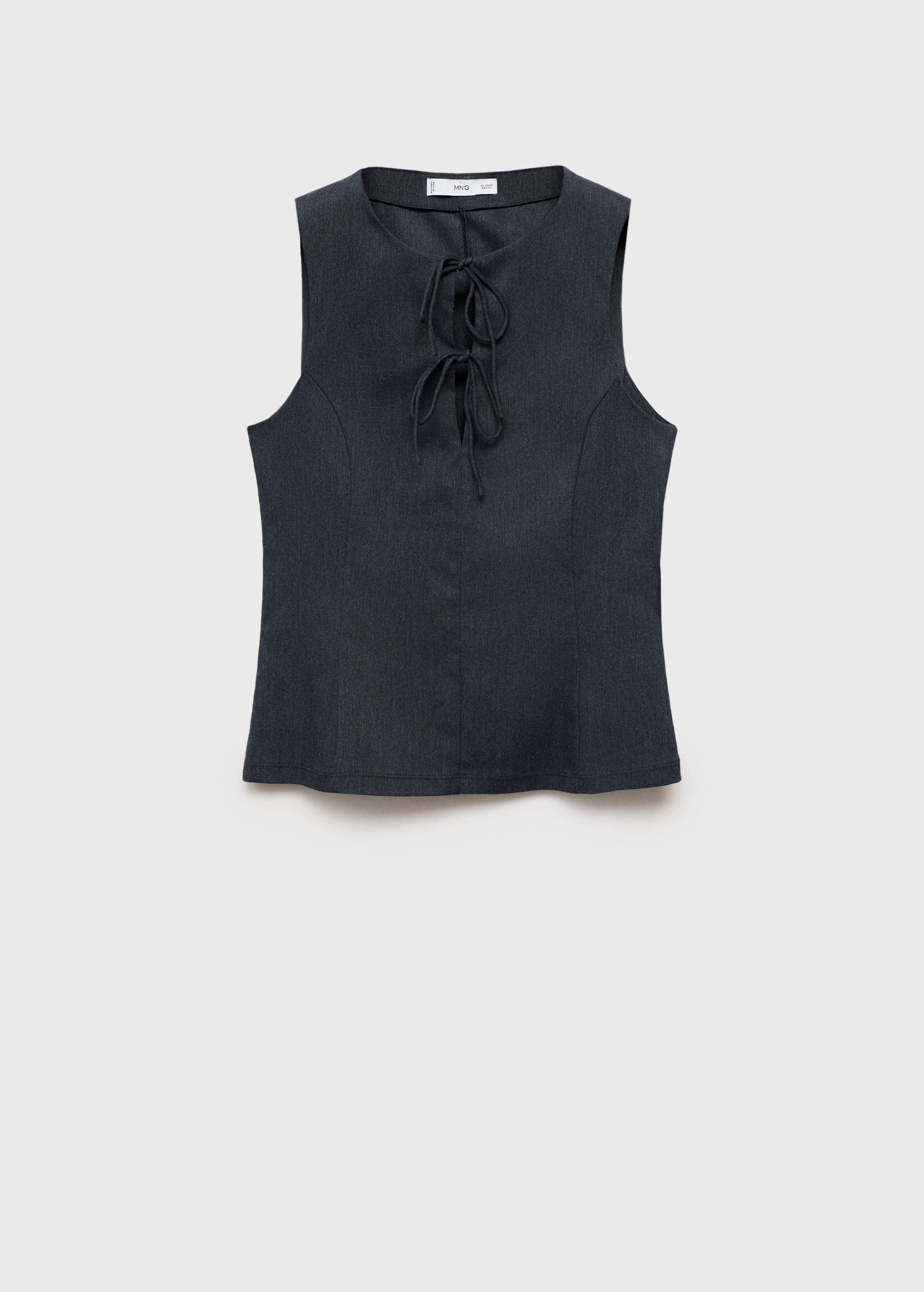 Top s efektem denimu a mašlemi - Zboží bez modelu