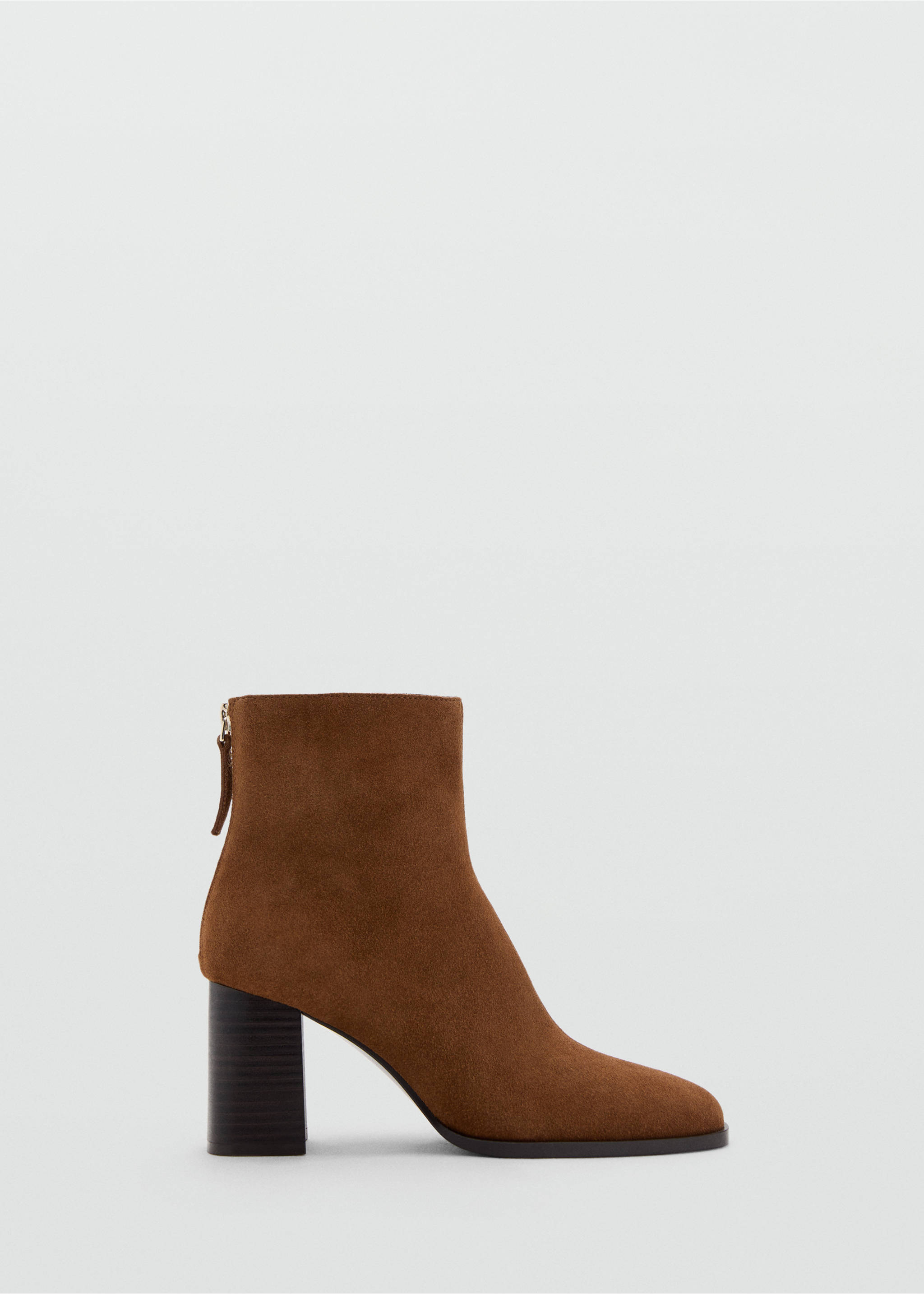 Suede block-heel boots - Article without model, Tobacco Brown. Ref: 17074117-00.